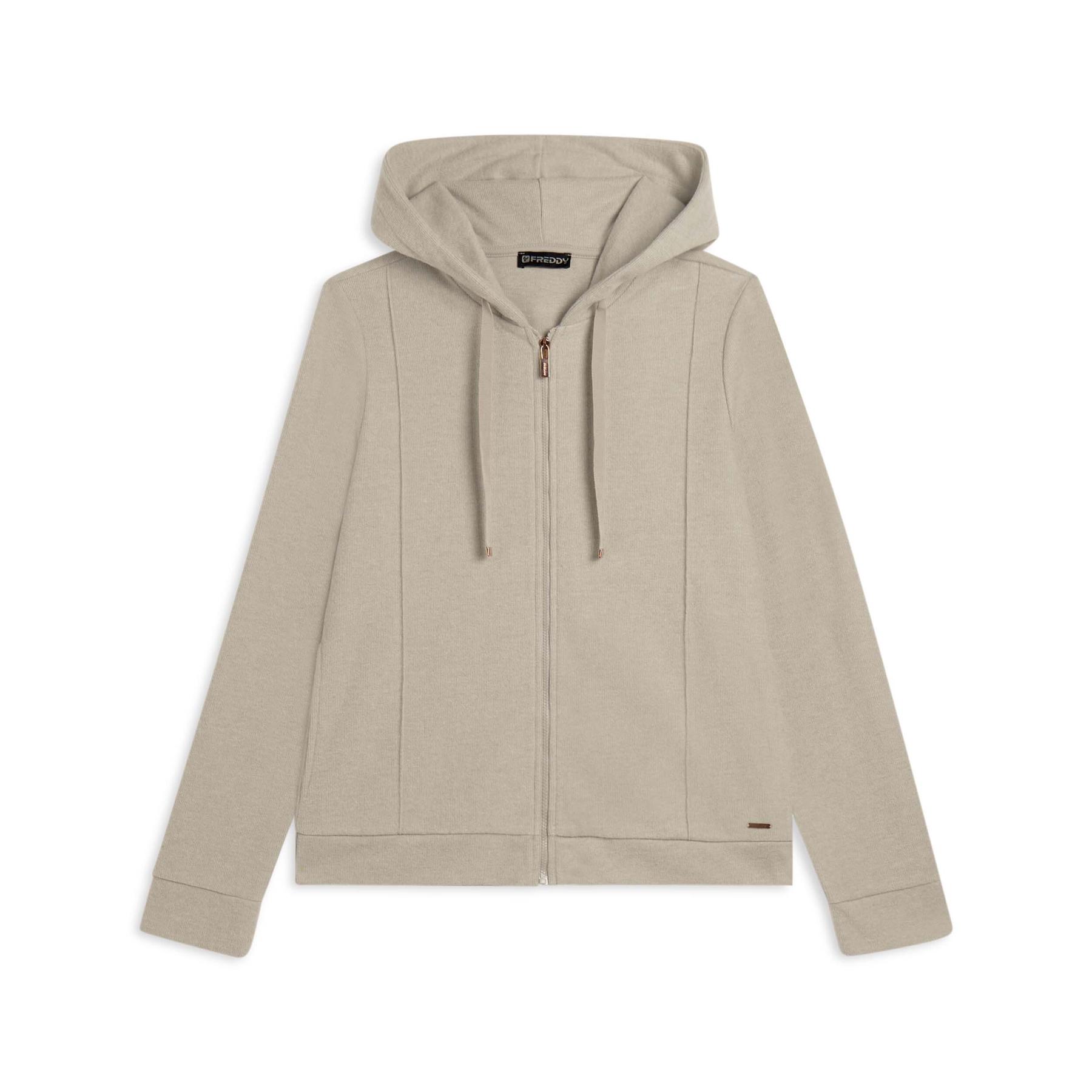 8034170739721 - Damen Kapuzen-Sweatshirt mit Strickoptik und Reißverschluss Freddy