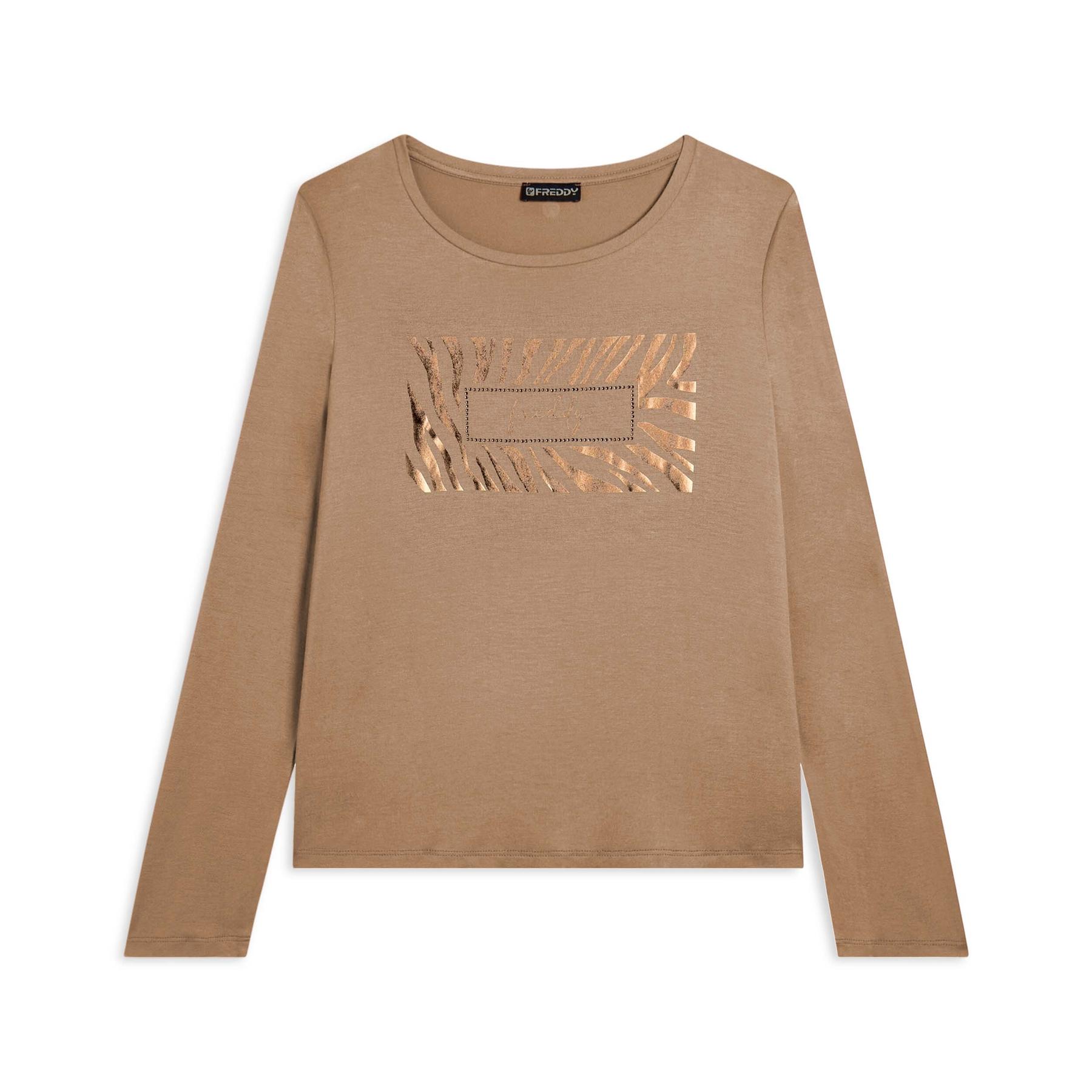 8034170733392 - Langarm T-Shirt mit Pailletten-Logo für Damen Freddy