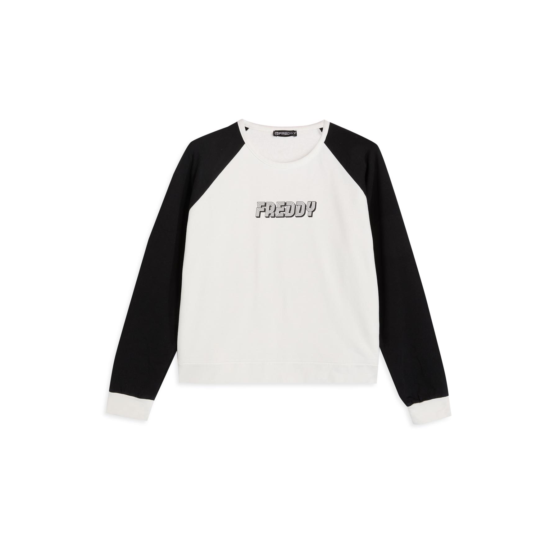 8034170274734 - Zweifarbiger Crop-Sweatshirt mit Raglanärmeln für Damen Freddy