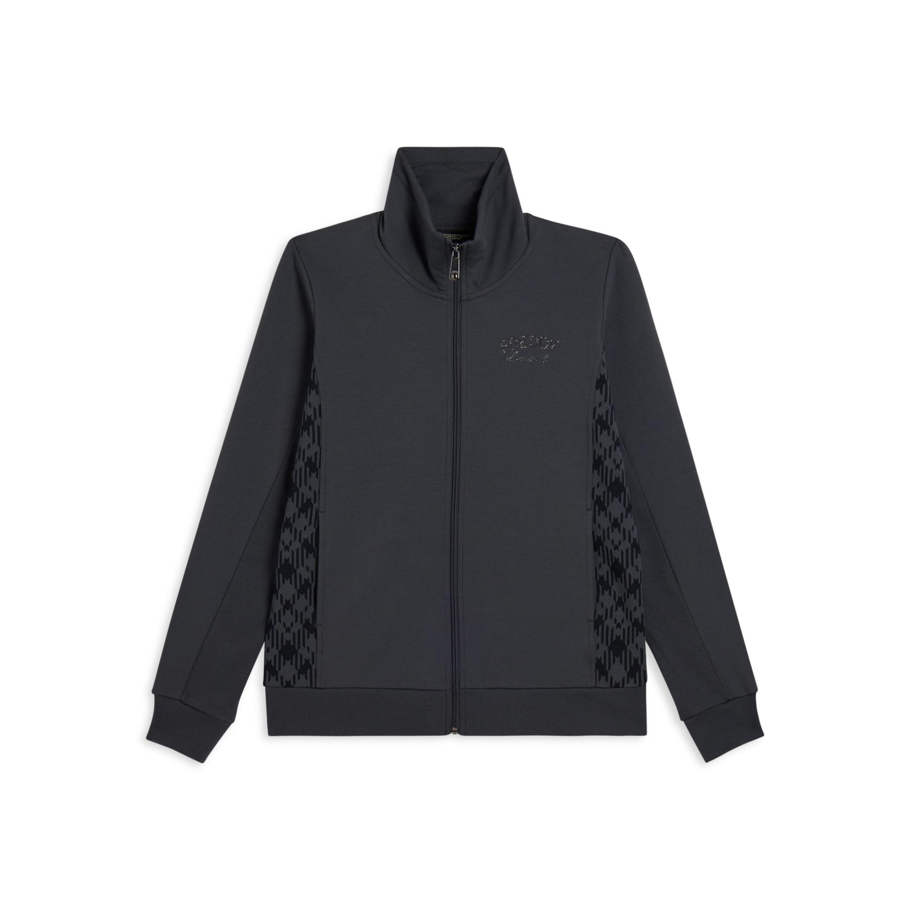 Felpa con zip e col alto con dettagli decorativi geometrici donna