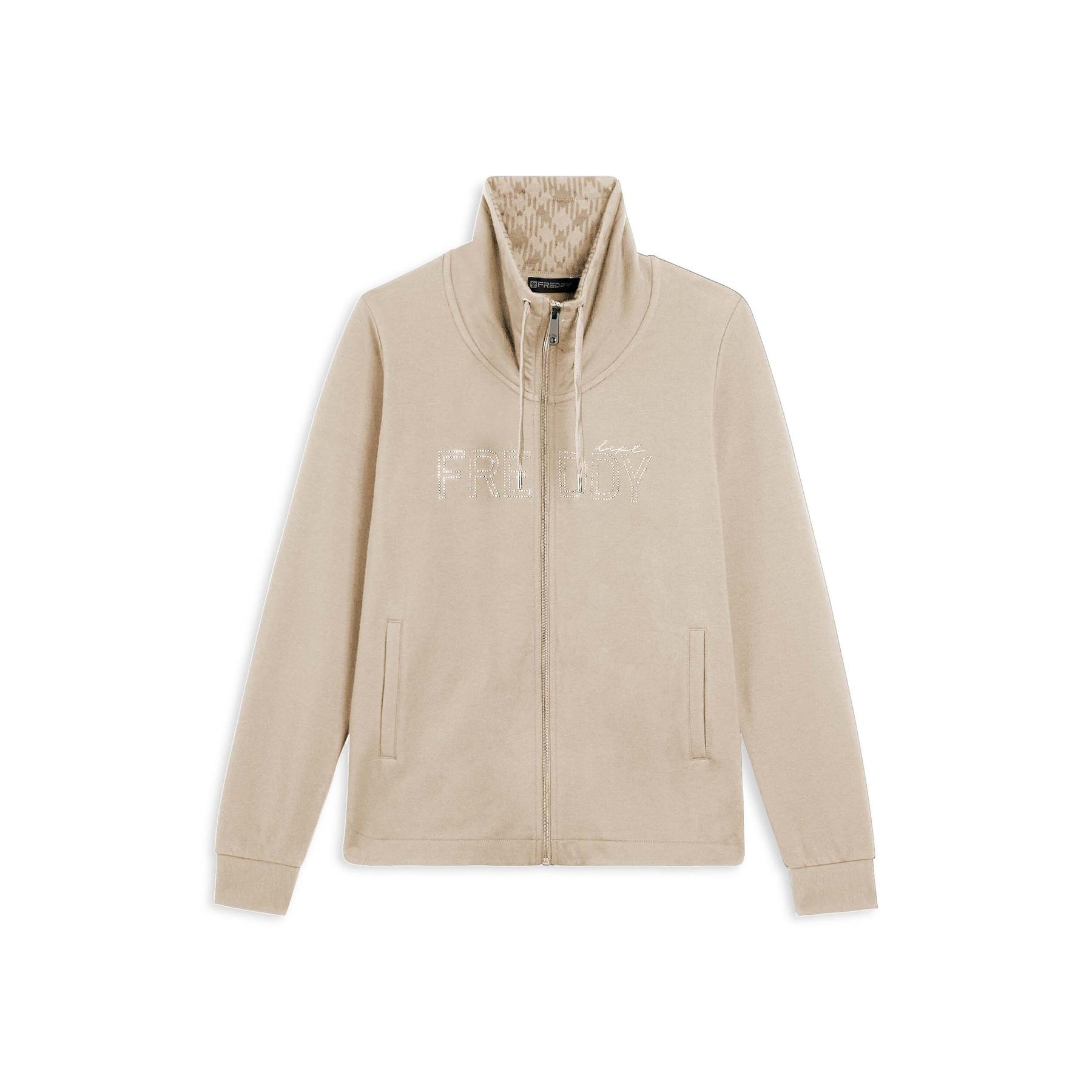 8034170712854 - Damen Sweatshirt mit hohem Kragen und asymmetrischem Saum Freddy