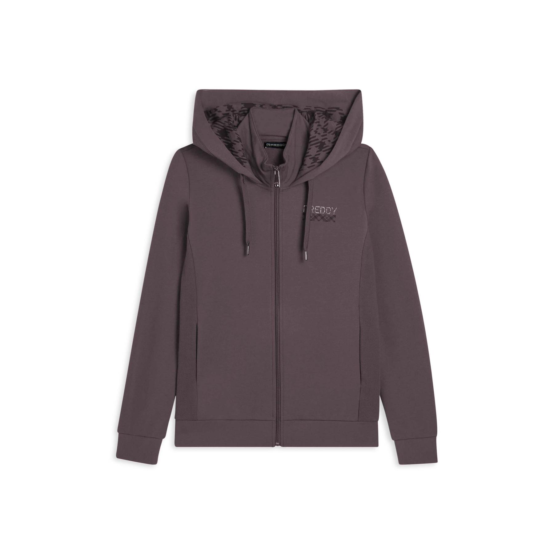 8034170713653 - Damen Kapuzenpullover mit durchgehendem Reißverschluss und Stehkragen Freddy