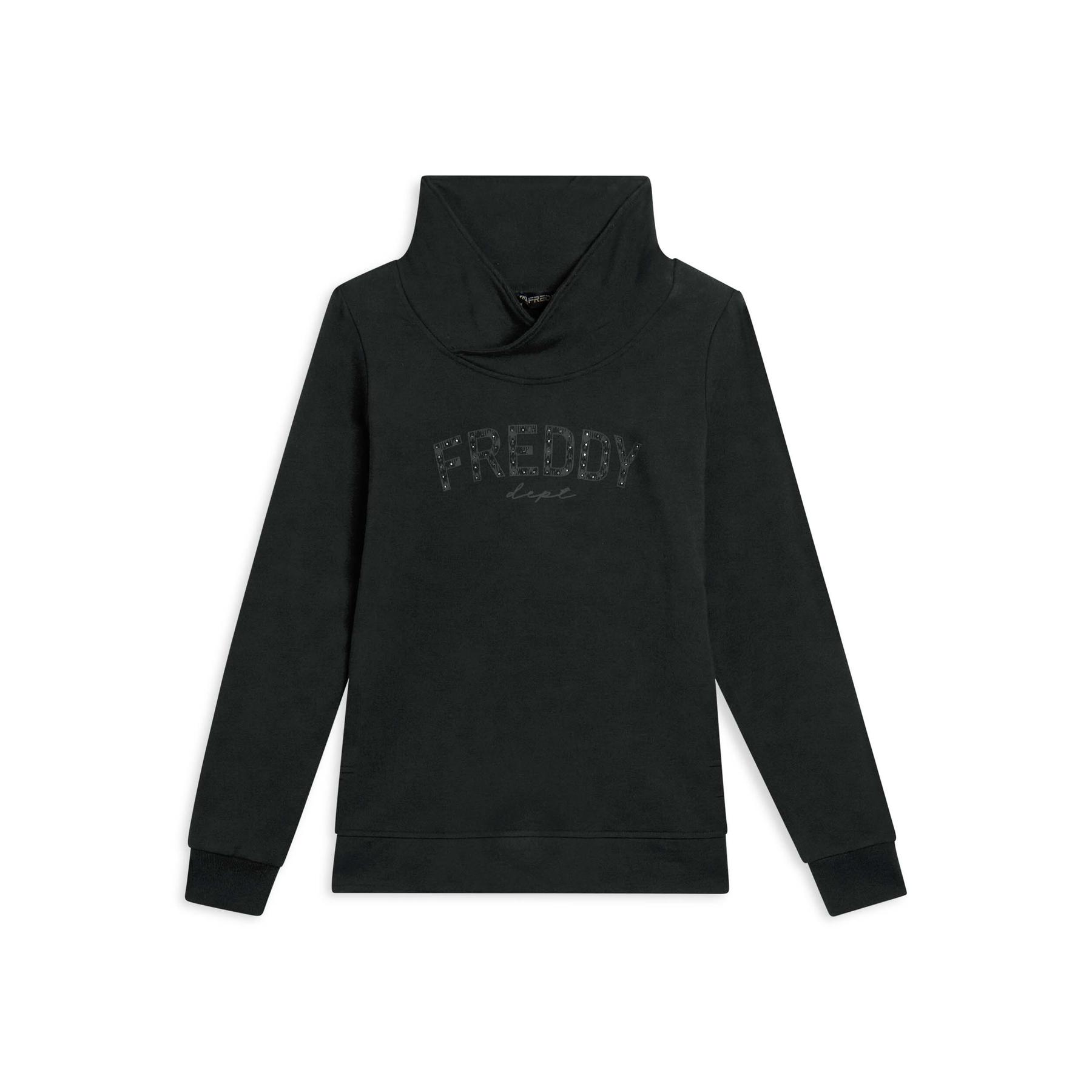 8034170714360 - Damen Sweatshirt mit gekreuztem Kragen und asymmetrischem Saum Freddy