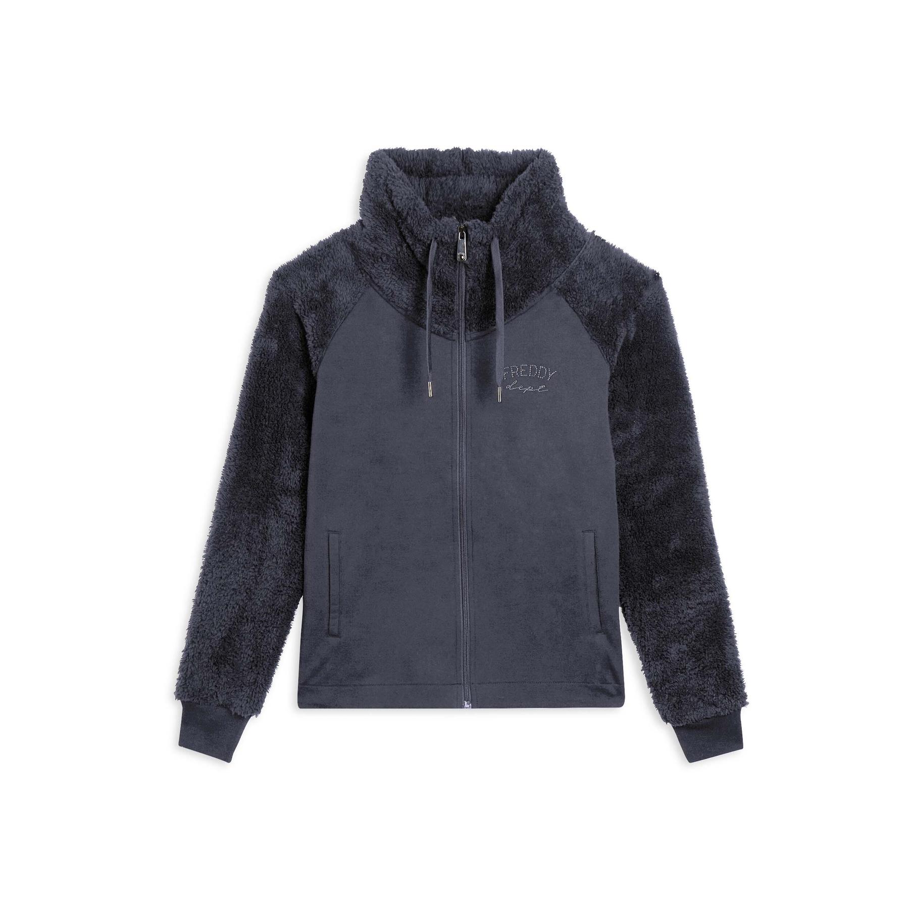 8034170714834 - Damen Hoodie mit Stehkragen Sherpa