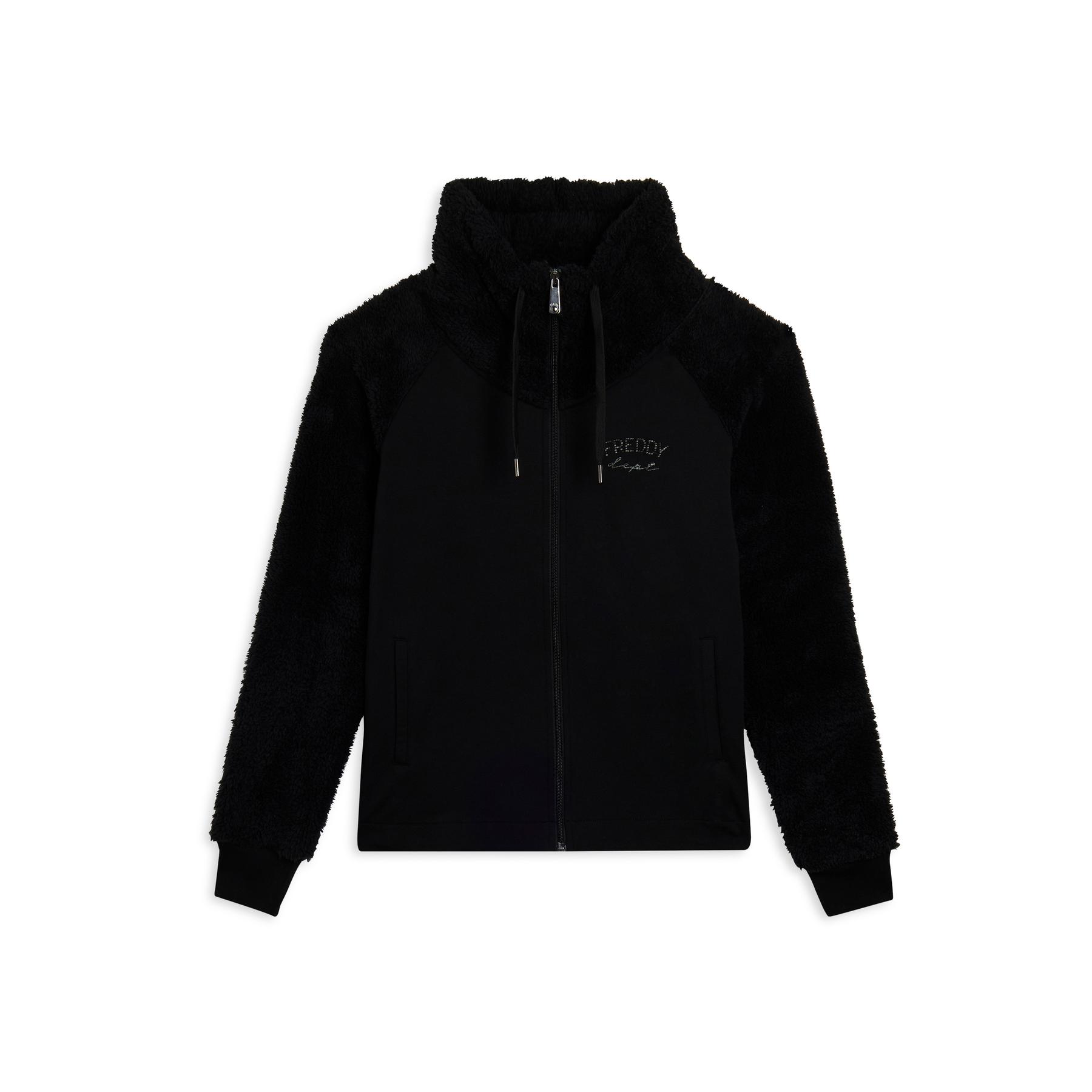 8034170160709 - Damen Hoodie mit Stehkragen Sherpa