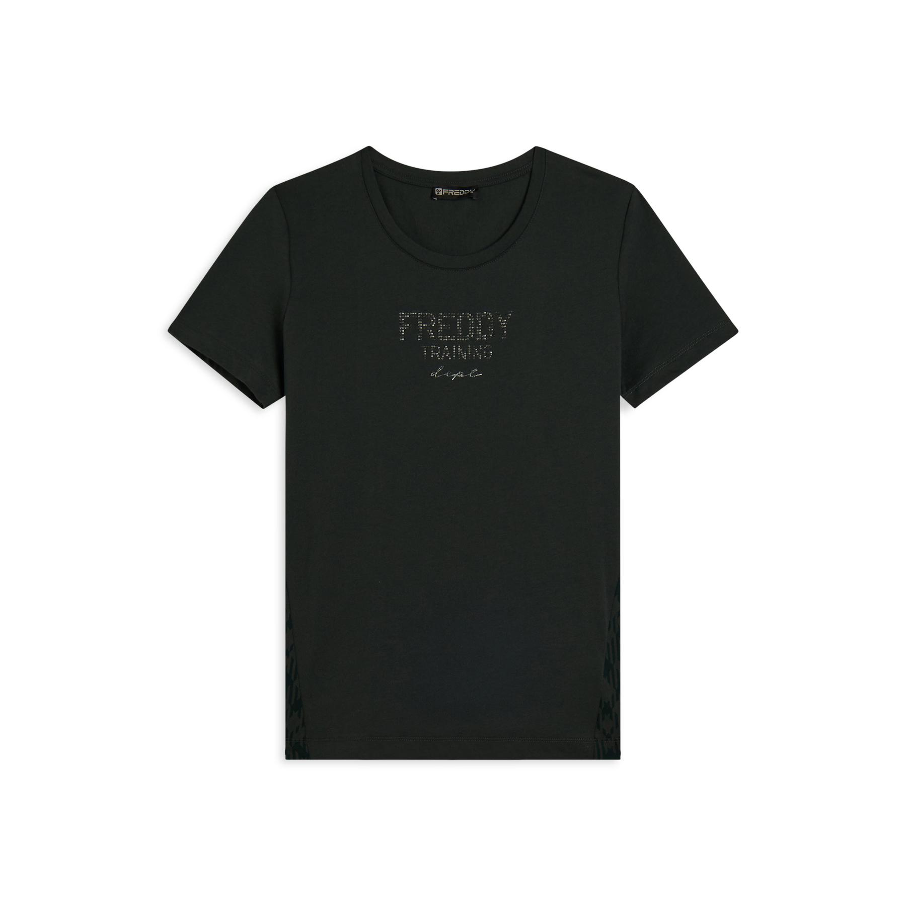 T-shirt raglan con pezzo decorativo geometrico donna