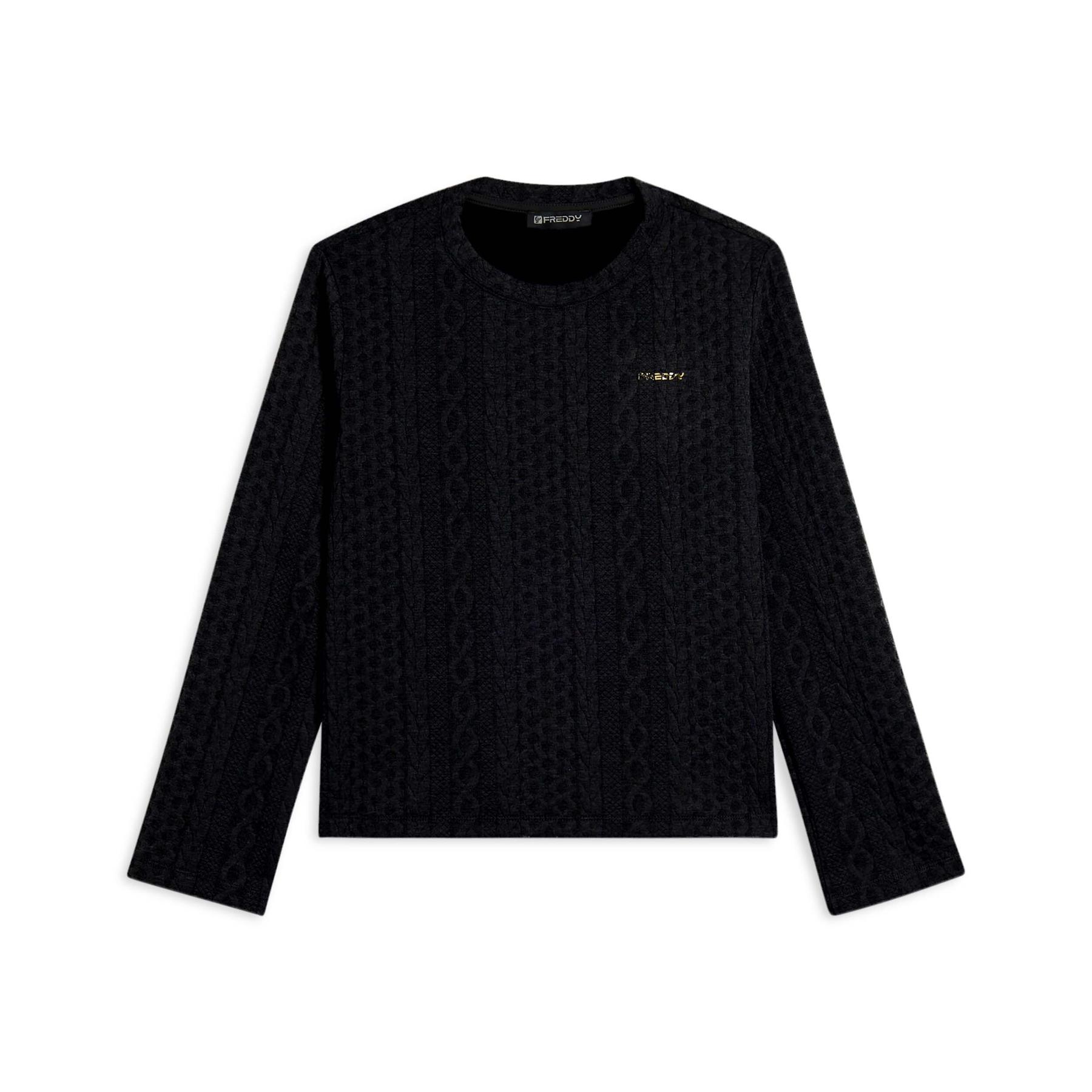 Maglione a collo rotondo in tessuto tecnico donna