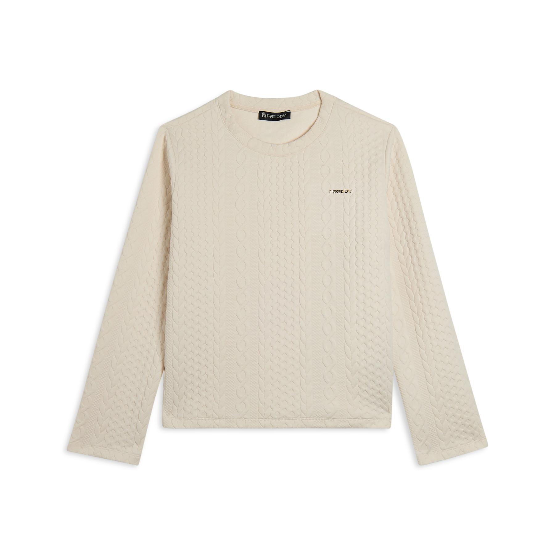 Maglione a collo rotondo in tessuto tecnico donna