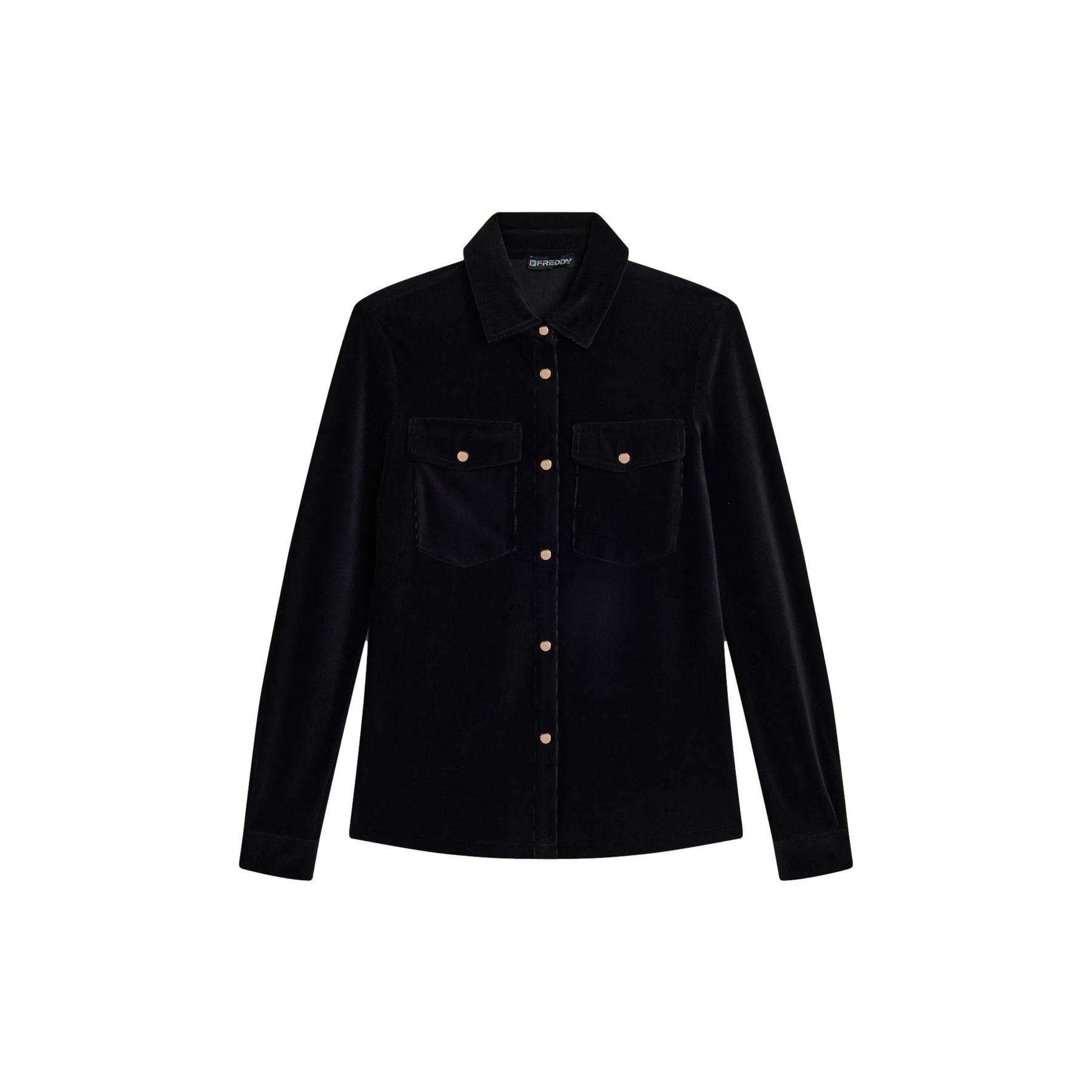 Camicia oversize a maniche lunghe in velluto donna