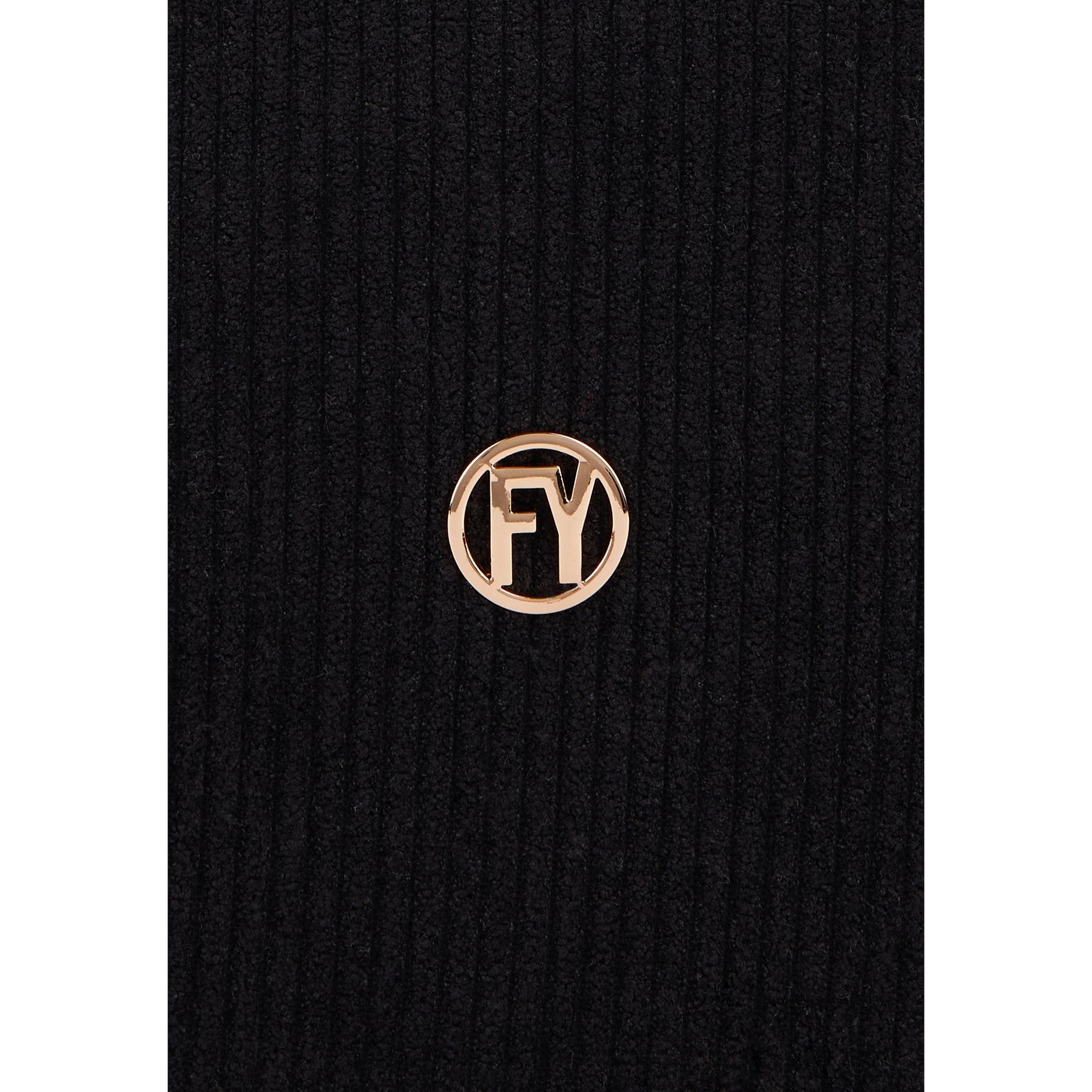 8034170762514 - Gestreifte Samt-Clutch mit Logo für Damen FY