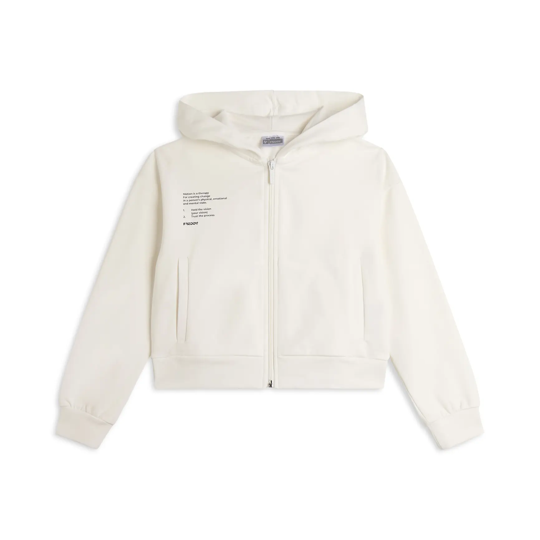 8052697886537 - Kapuzensweatshirt mit Reißverschluss und kleinem Kinderaufdruck Freddy