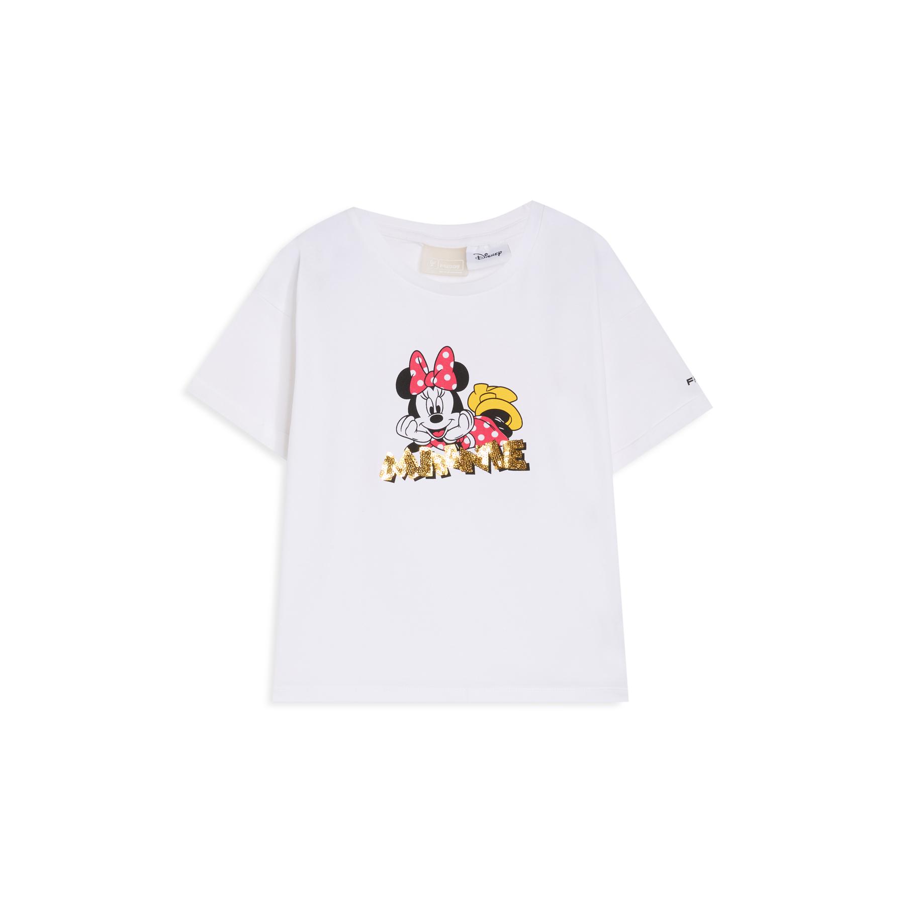 8052697760295 - T-Shirt mit Glitzeraufschrift für Mädchen Minnie
