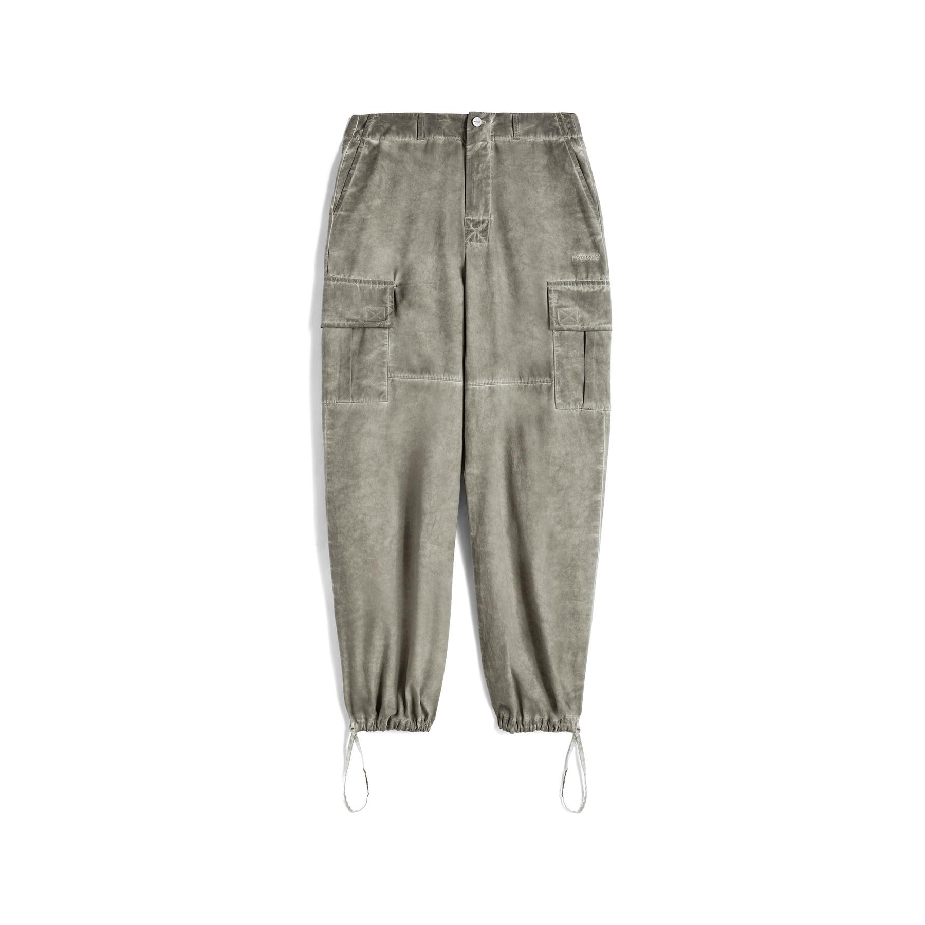 Pantaloni cargo in cotone tinto a freddo donna