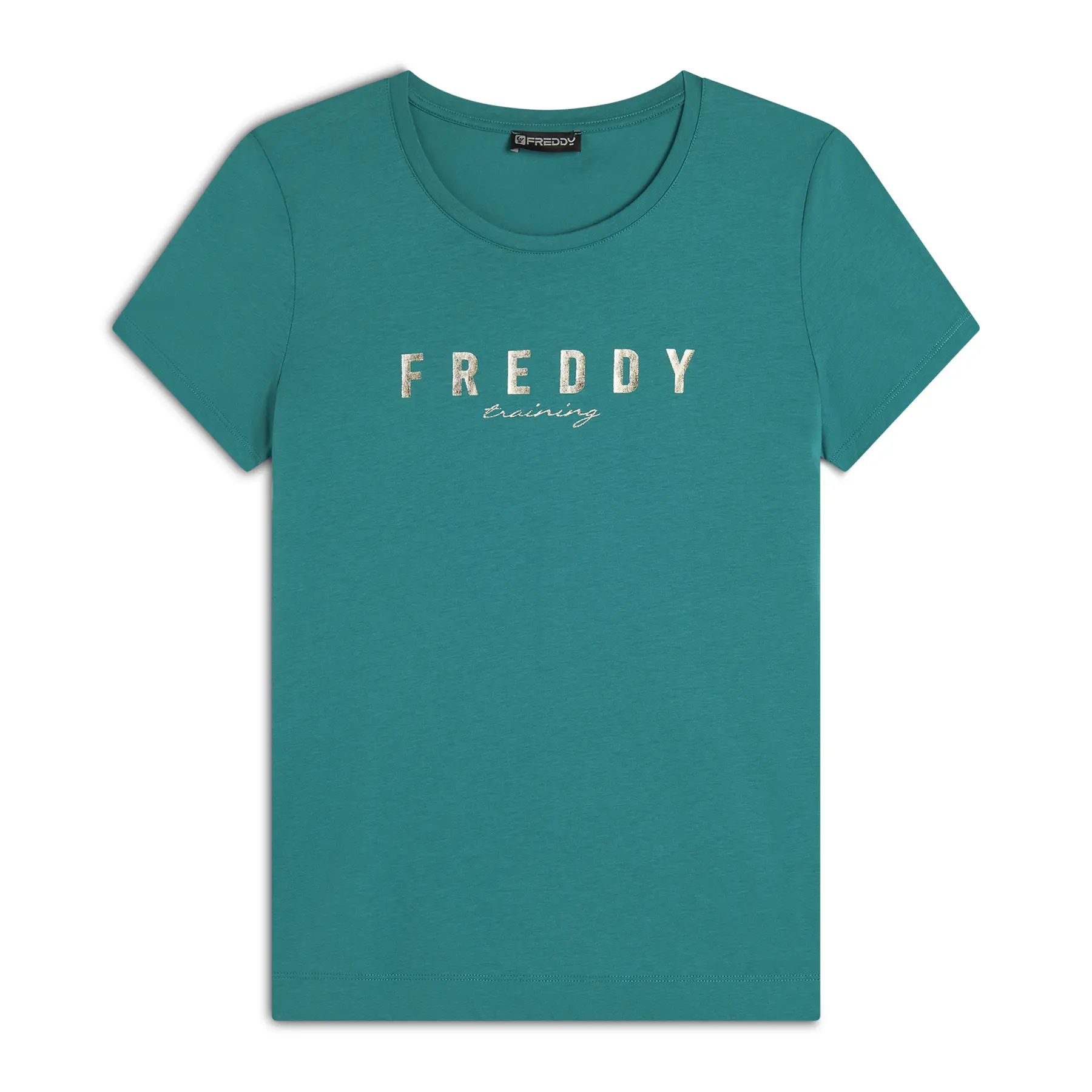 8034170080656 - T-Shirt mit goldenem Logo vorne für Frauen Freddy