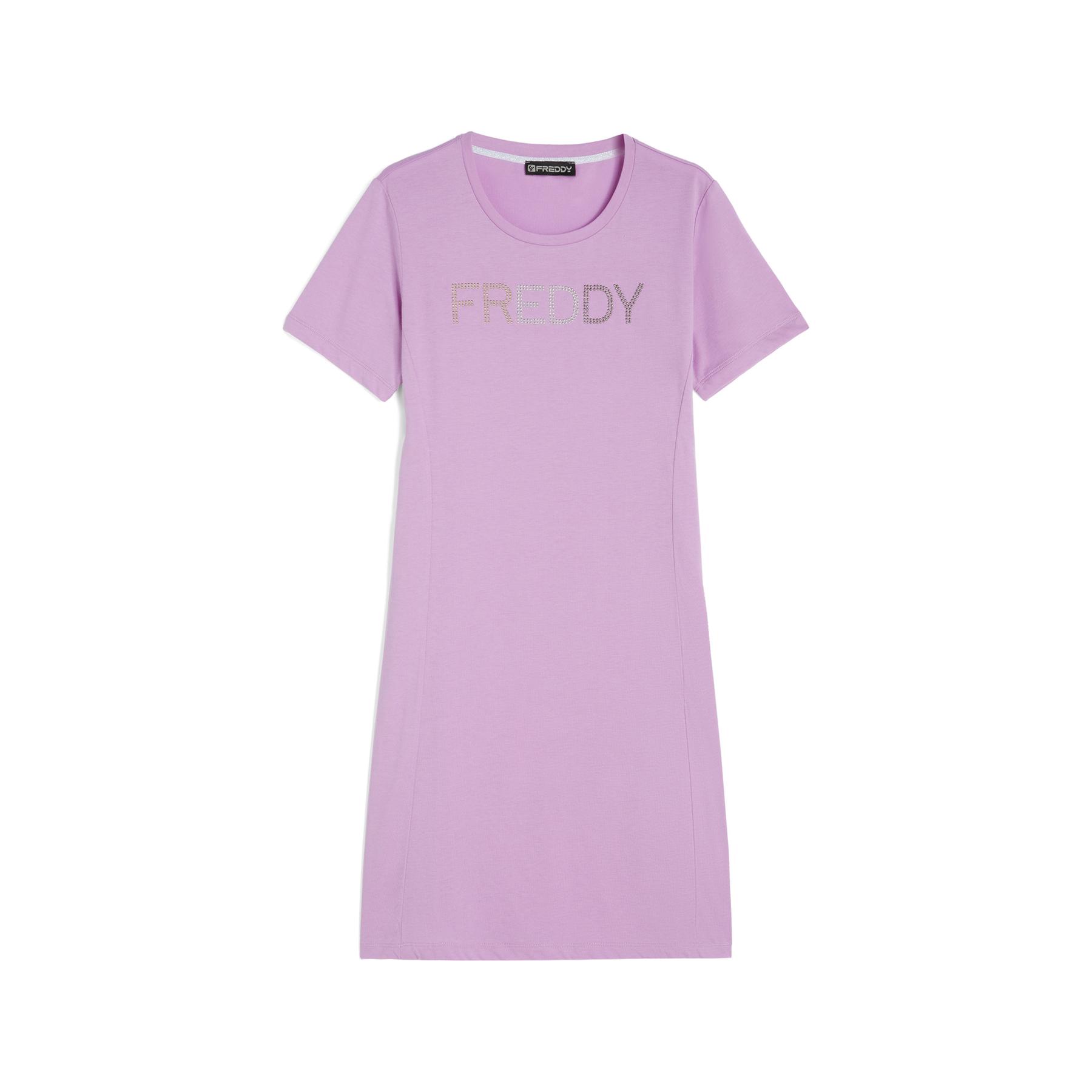 8058278734907 - T-Shirt Kleid aus Jersey mit großem Logo aus Metallnieten für Frauen Freddy