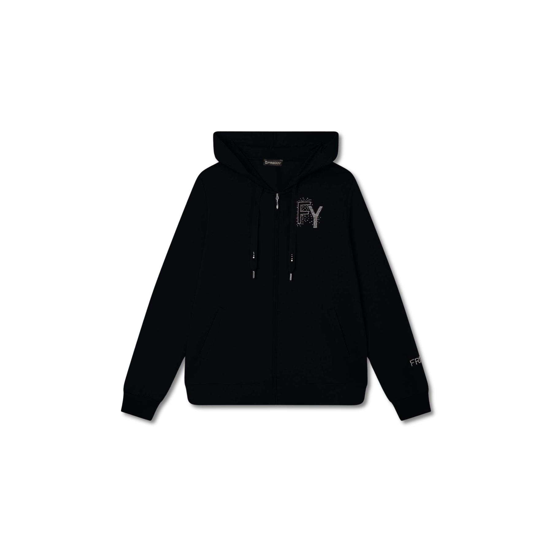 8034170195039 - Damen Kapuzenpullover mit Reißverschluss aus French Terry Freddy