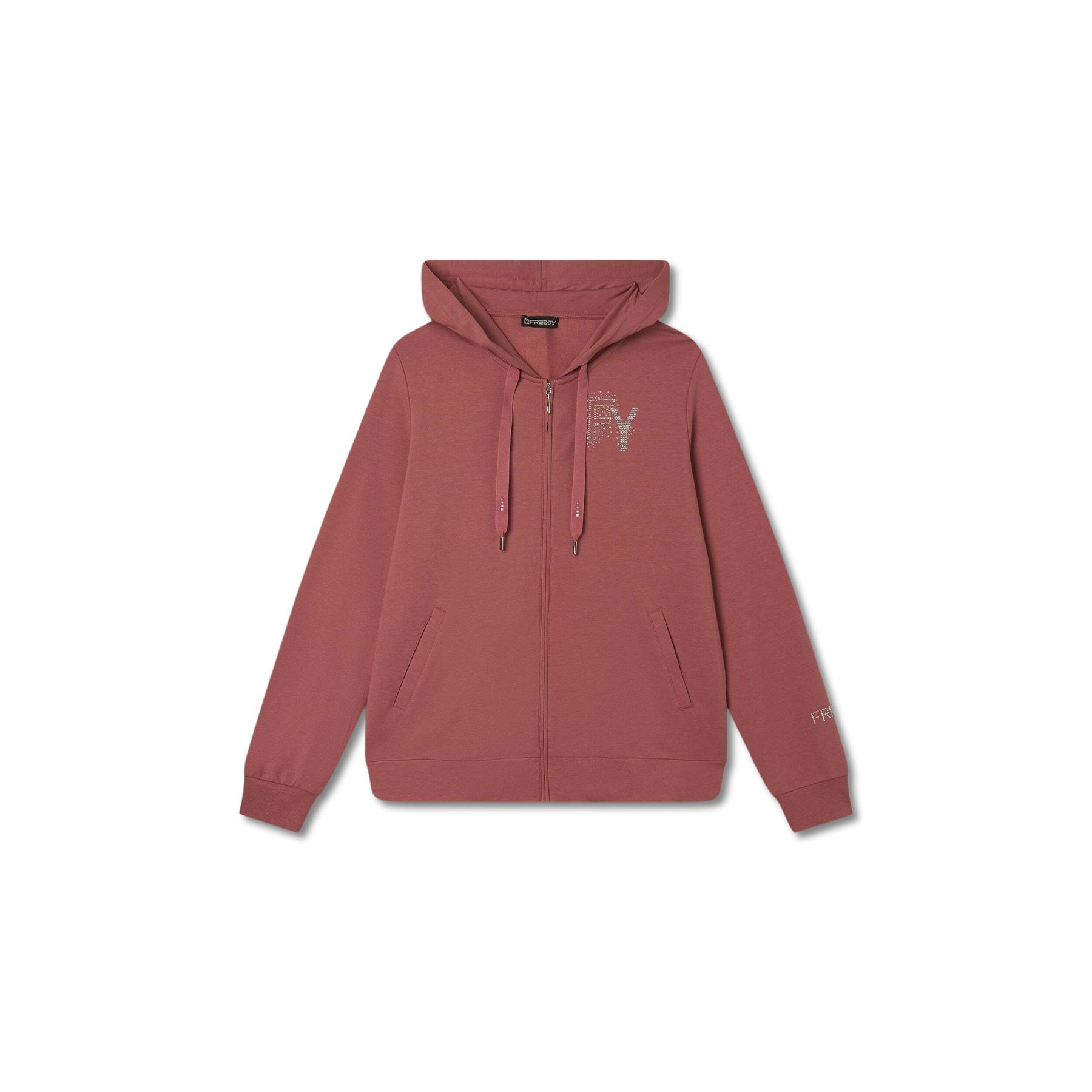 8034170069897 - Damen Kapuzenpullover mit Reißverschluss aus French Terry Freddy 8034170069897 - Damen Kapuzenpullover mit Reißverschluss aus French Terry Freddy