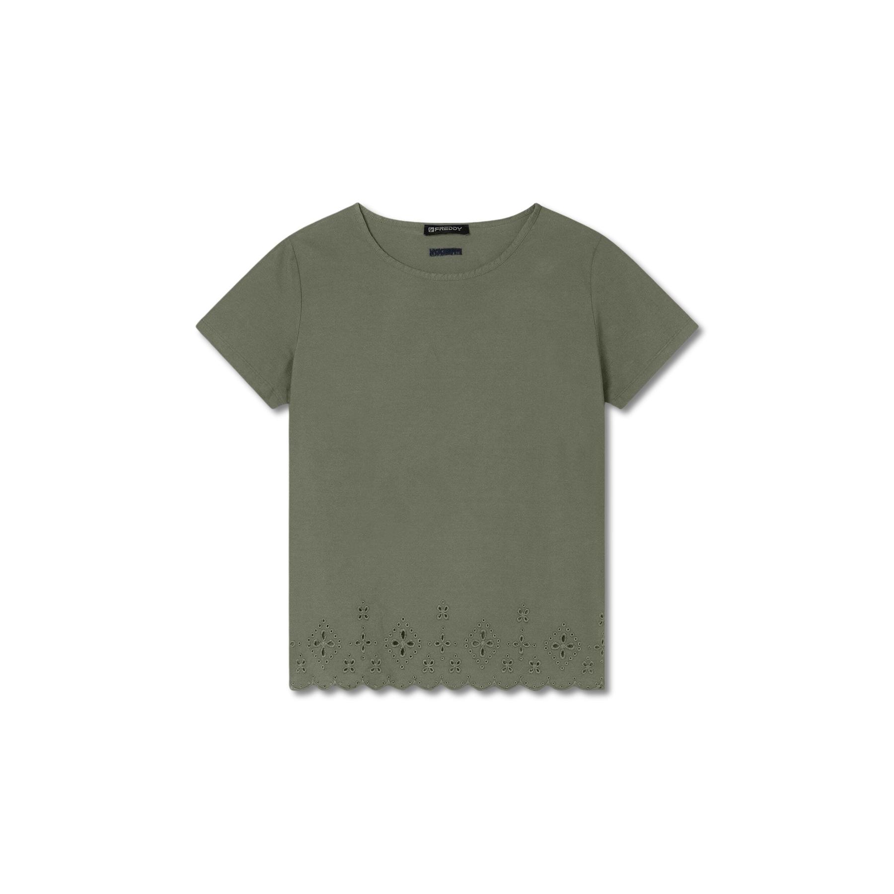 8034170225392 - T-Shirt mit englischer Stickerei für Frauen Freddy 8034170225392 - T-Shirt mit englischer Stickerei für Frauen Freddy