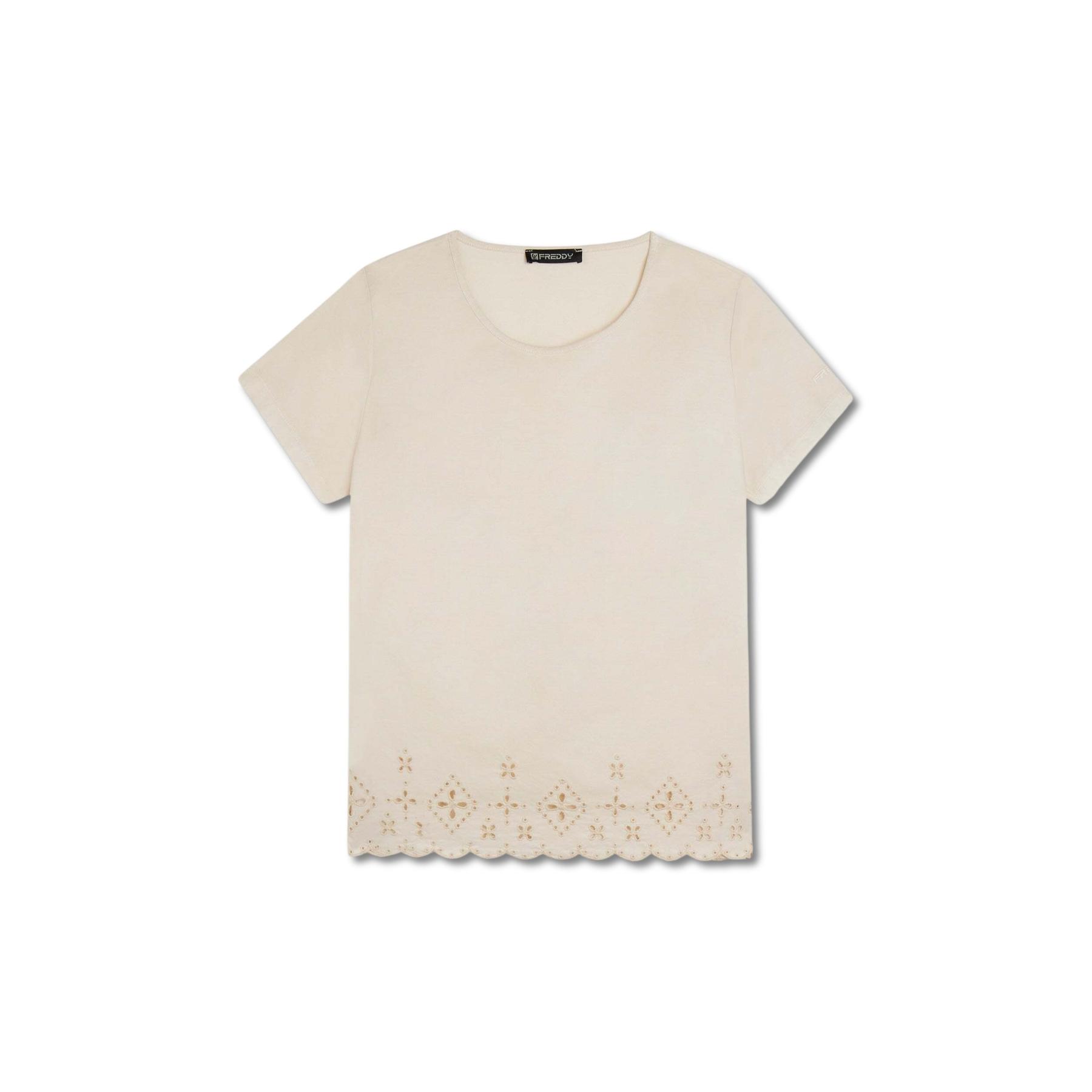 8034170225477 - T-Shirt mit englischer Stickerei für Frauen Freddy 8034170225477 - T-Shirt mit englischer Stickerei für Frauen Freddy