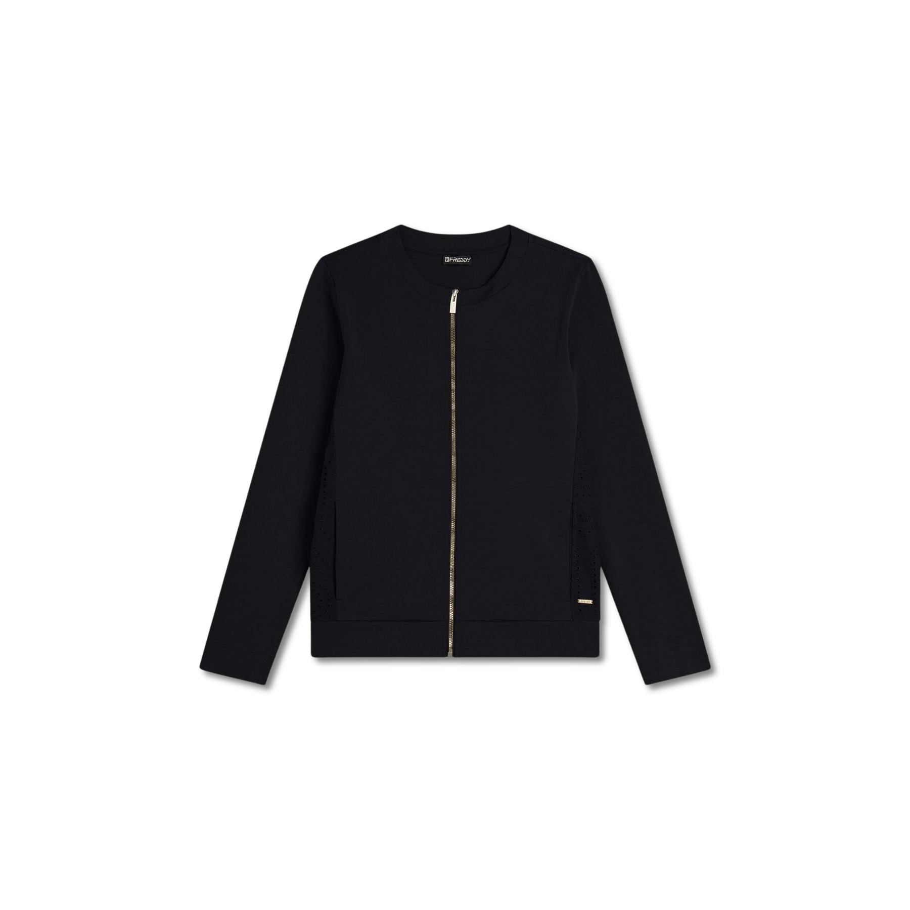 8034170201662 - Frauen Sweatshirt mit Farbstickerei und vollem Reißverschluss Freddy 8034170201662 - Frauen Sweatshirt mit Farbstickerei und vollem Reißverschluss Freddy