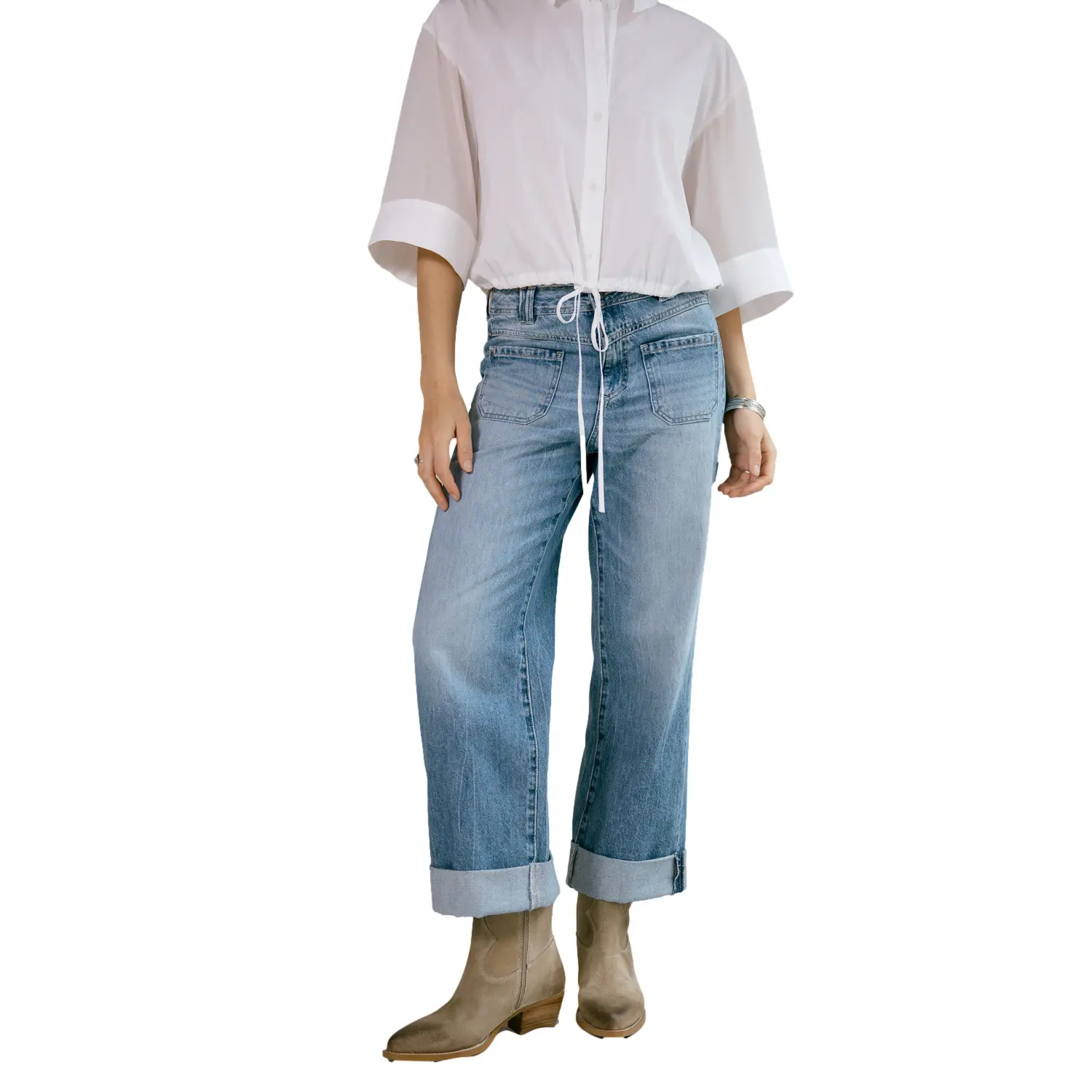 Jeans cropped a gamba larga donna  Alice