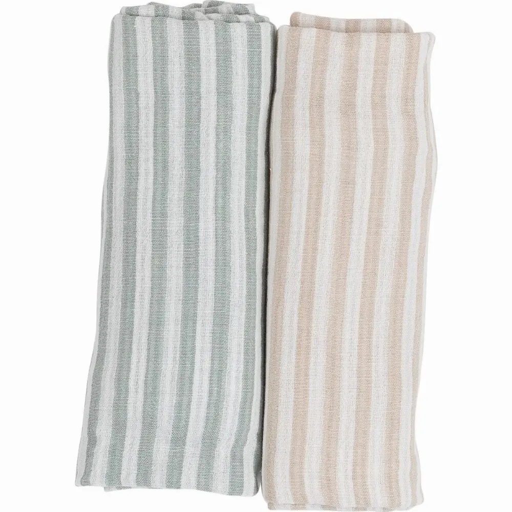 Lange en museline de coton bb FreeON by Bubaba Green Stripes 19 €