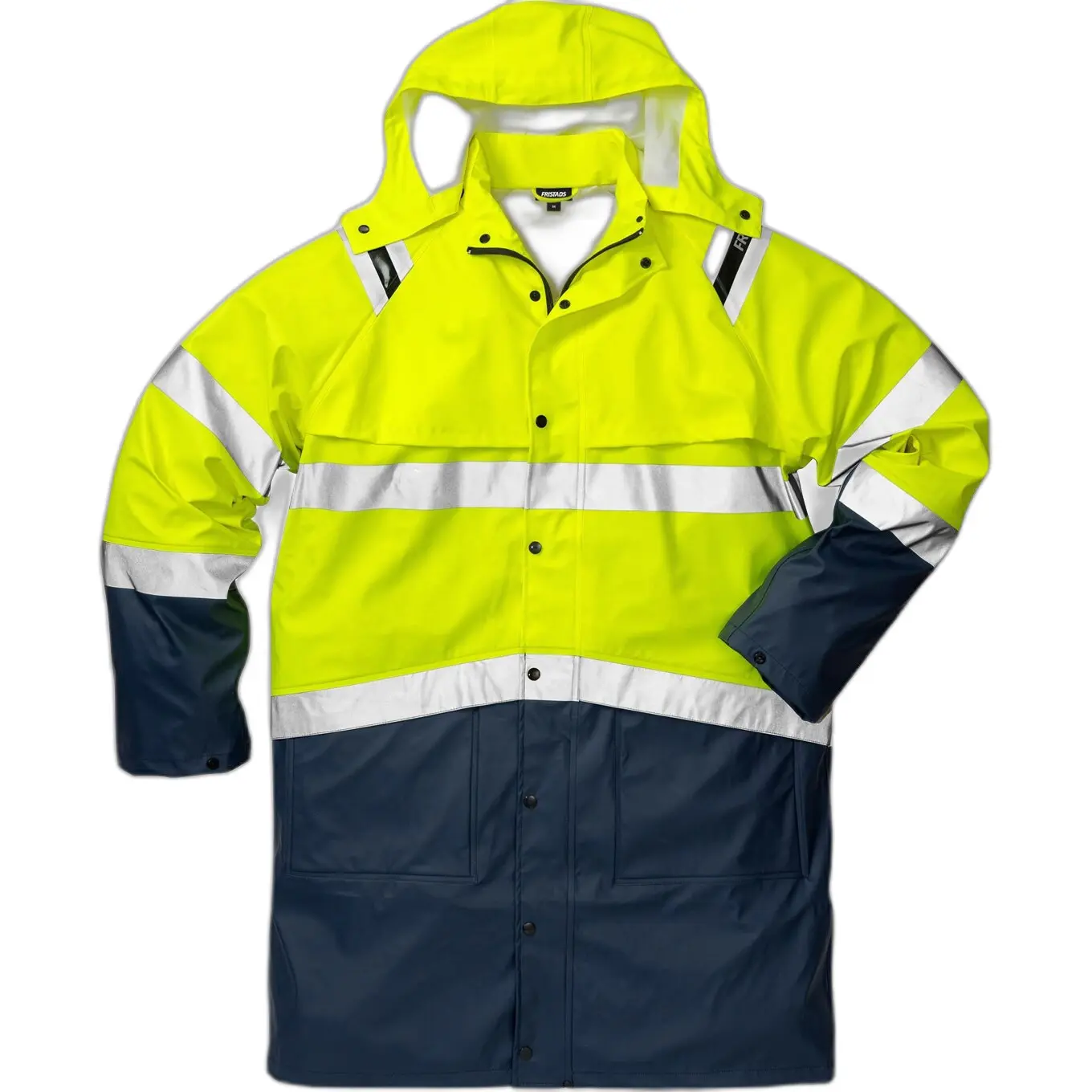 Fristads Hi Vis Regenjack Klasse 3 4634 Rs - Hi-Vis geel/marineblauw - M