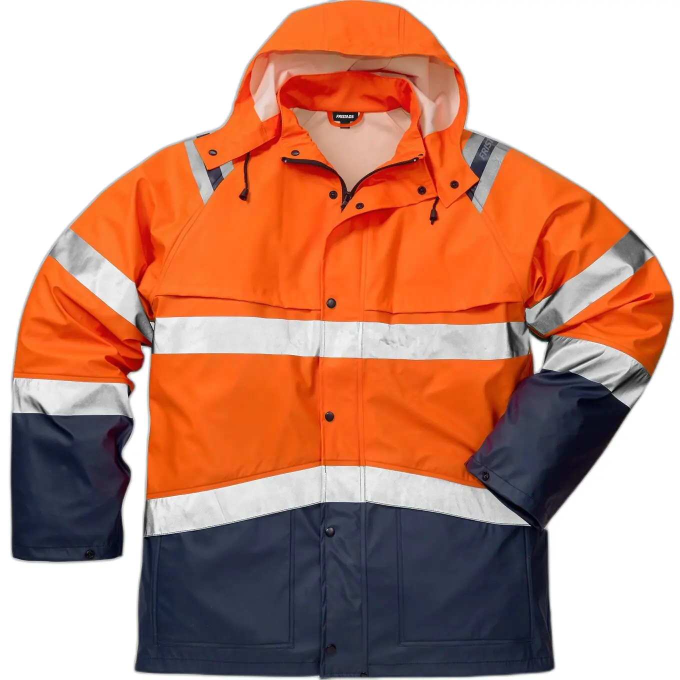 Fristads Hi Vis Regenjack Klasse 3 4624 Rs - Hi-Vis oranje/marineblauw - S