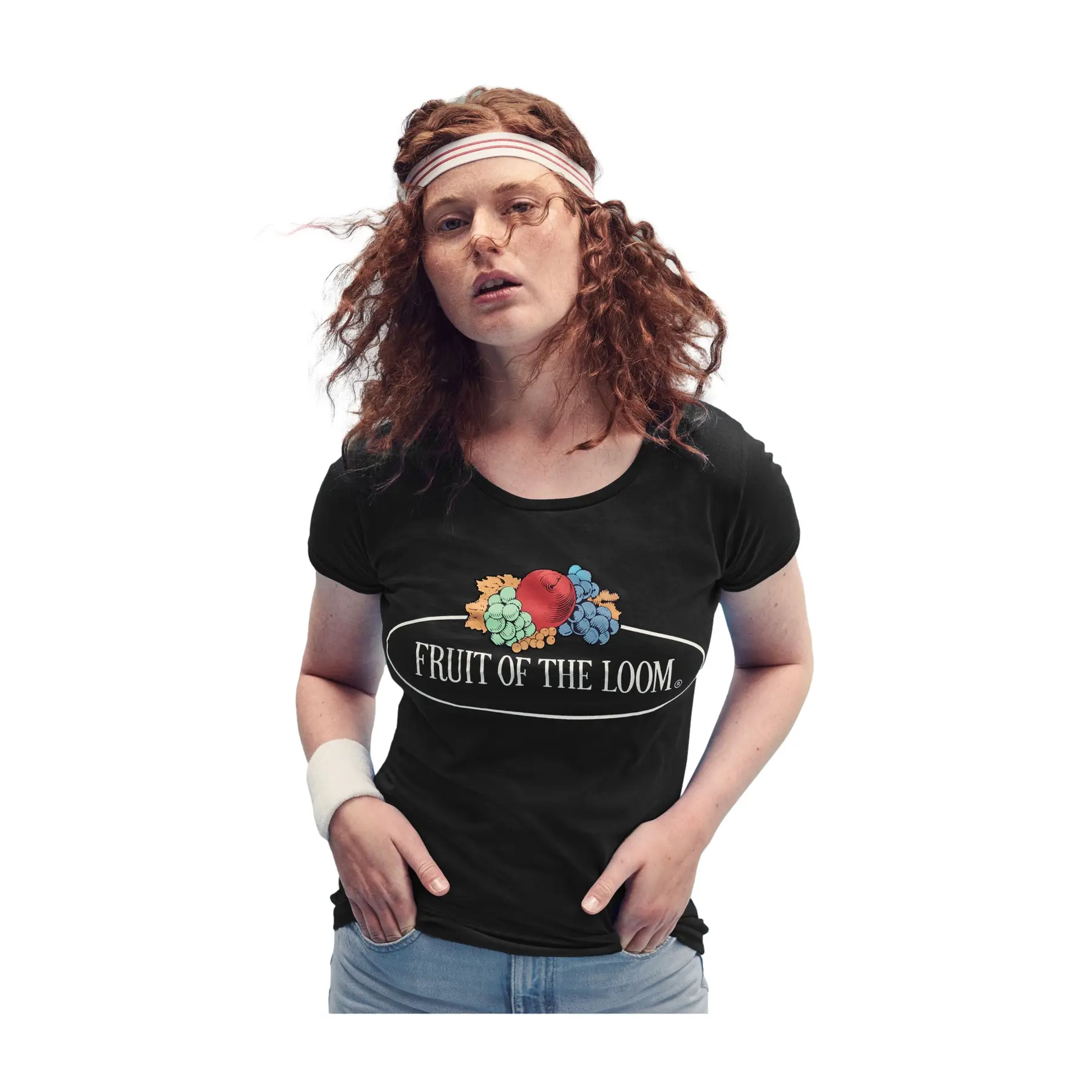 Image of T-Shirt mit großem Logo Damen Fruit of the Loom