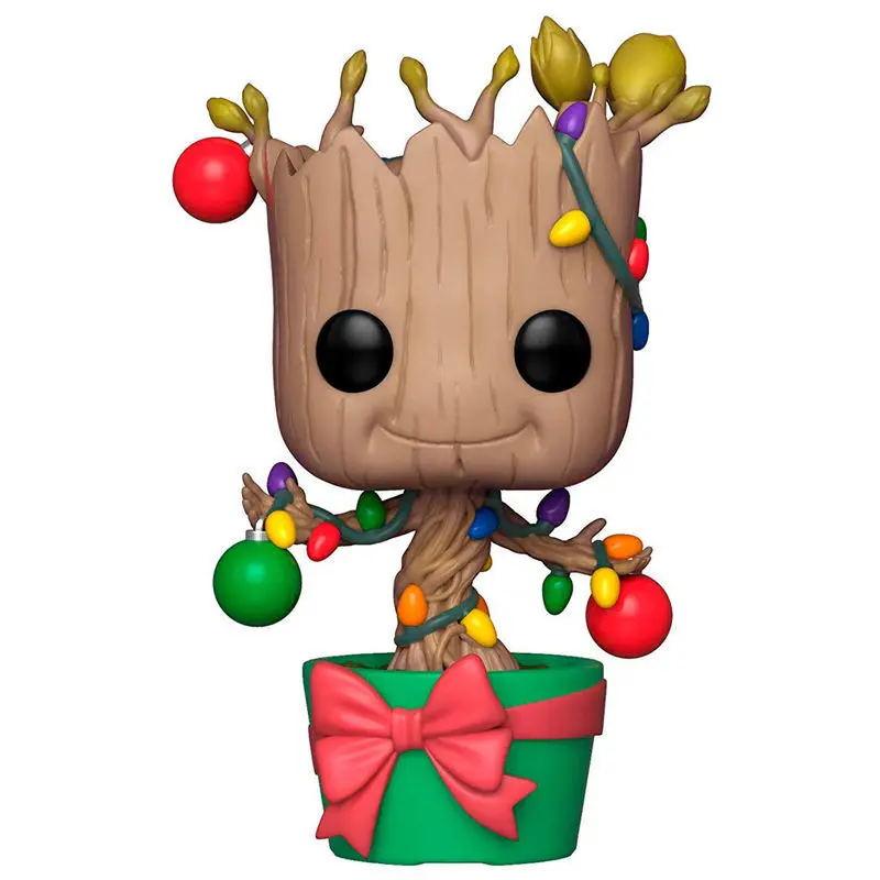 0889698339827 - Figurine Pop Marvel Holiday Groot with Lights & Ornaments
