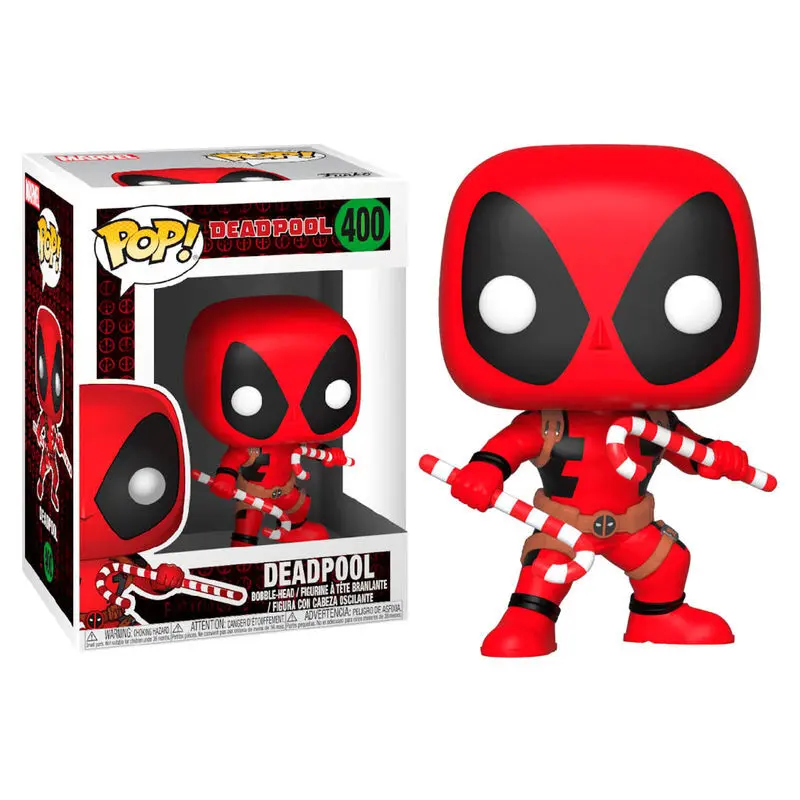0889698339858 - Figurine Pop Marvel Holiday Deadpool with Candy Canes