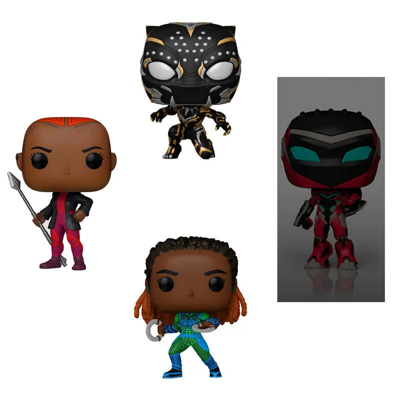 0889698691123 - Figurine Pop Marvel Black Panther Wakanda Forever Exclusive (x4)