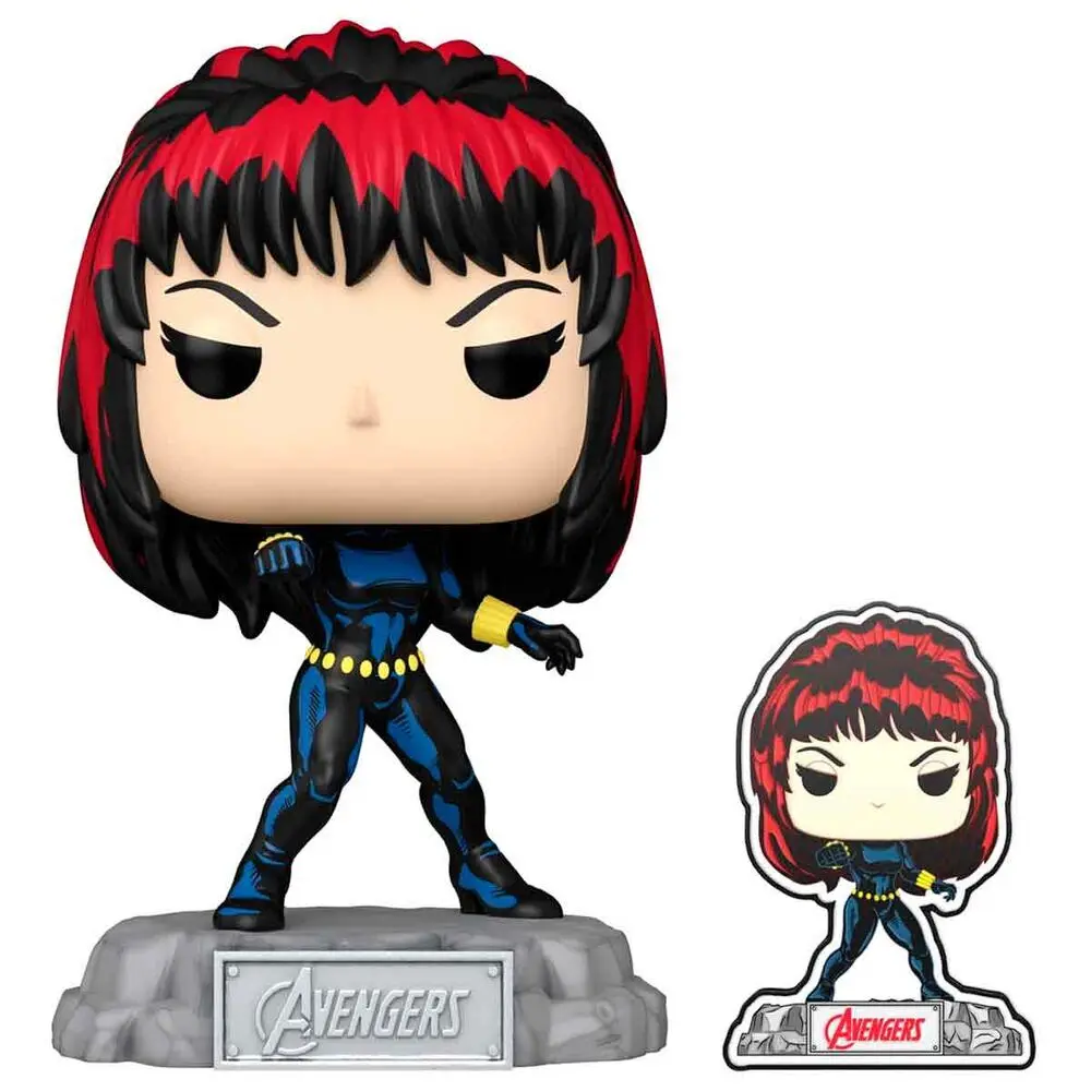 0889698701266 - Figurine POP Marvel Avengers 60th Anniversary Comic Black Widow with Pin Exclusive
