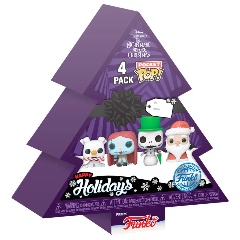 0889698739115 - Figurine Pocket POPDisney Nightmare Before Christmas Holiday Exclusive (x4)