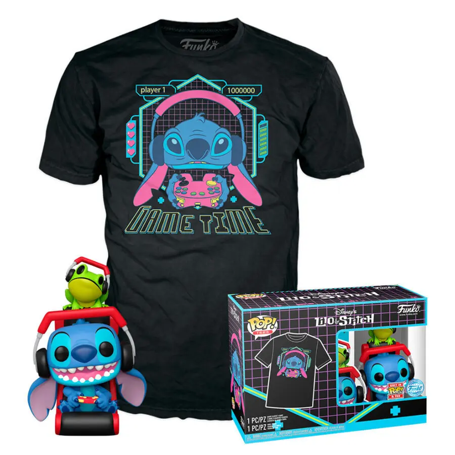 0889698857604 - Gamer Stitch with Frog - POP! & Tee Funko Pop! multicolor