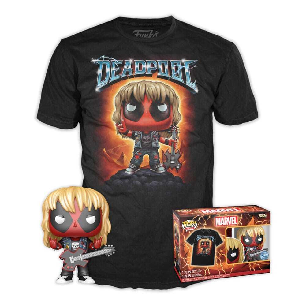 0889698750592 - Heavy Metal T-Shirt-Set und Figurine Deadpool POP! & Tee set figurine (x2)