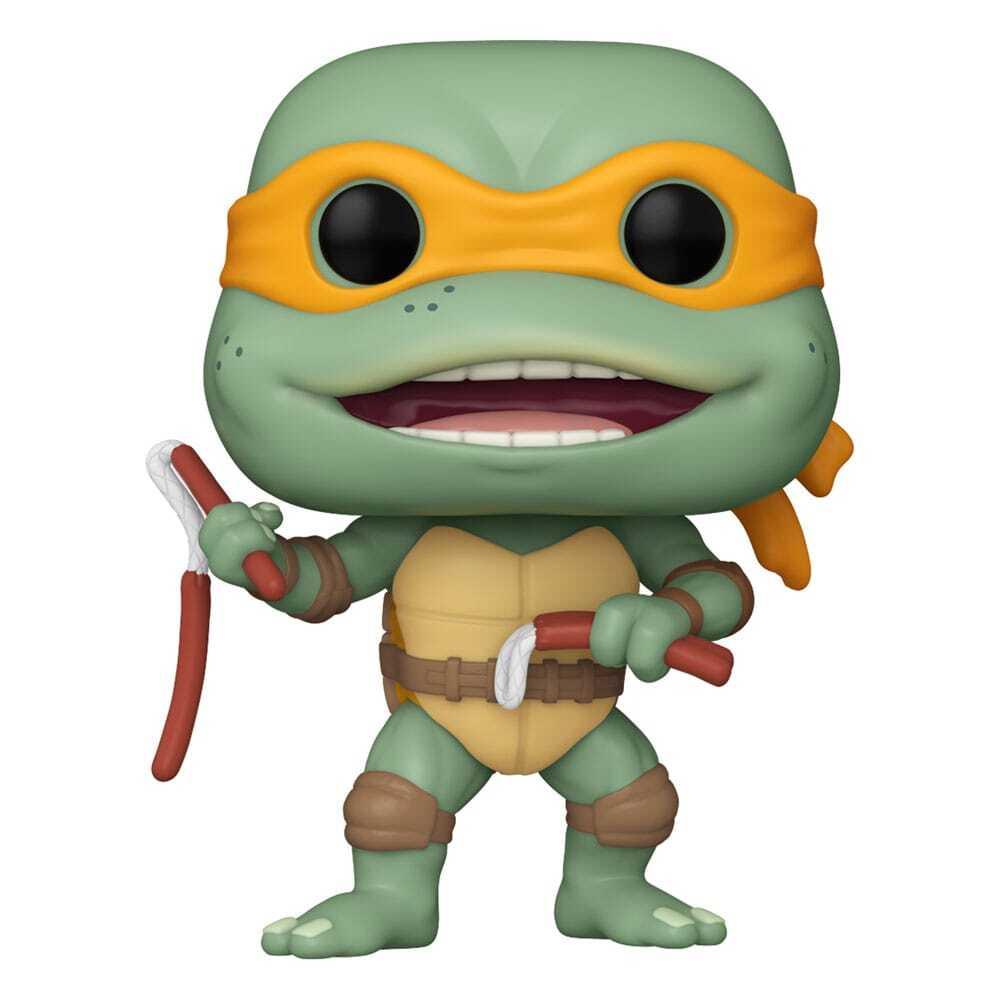 0889698760478 - Vinyl-Figur Tortues Ninja POP! Movies Michelangelo Sausage Link Nunchucks