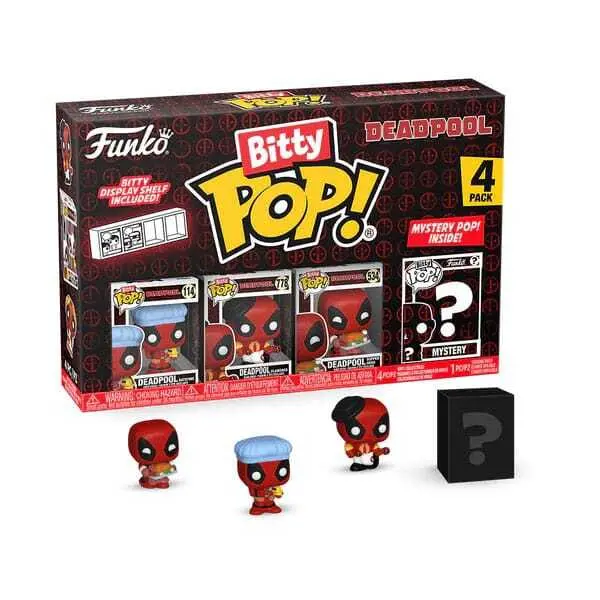 0889698849609 - Sammlerfigur Deadpool Bitty POP! Vinyl Bathtime (x4)