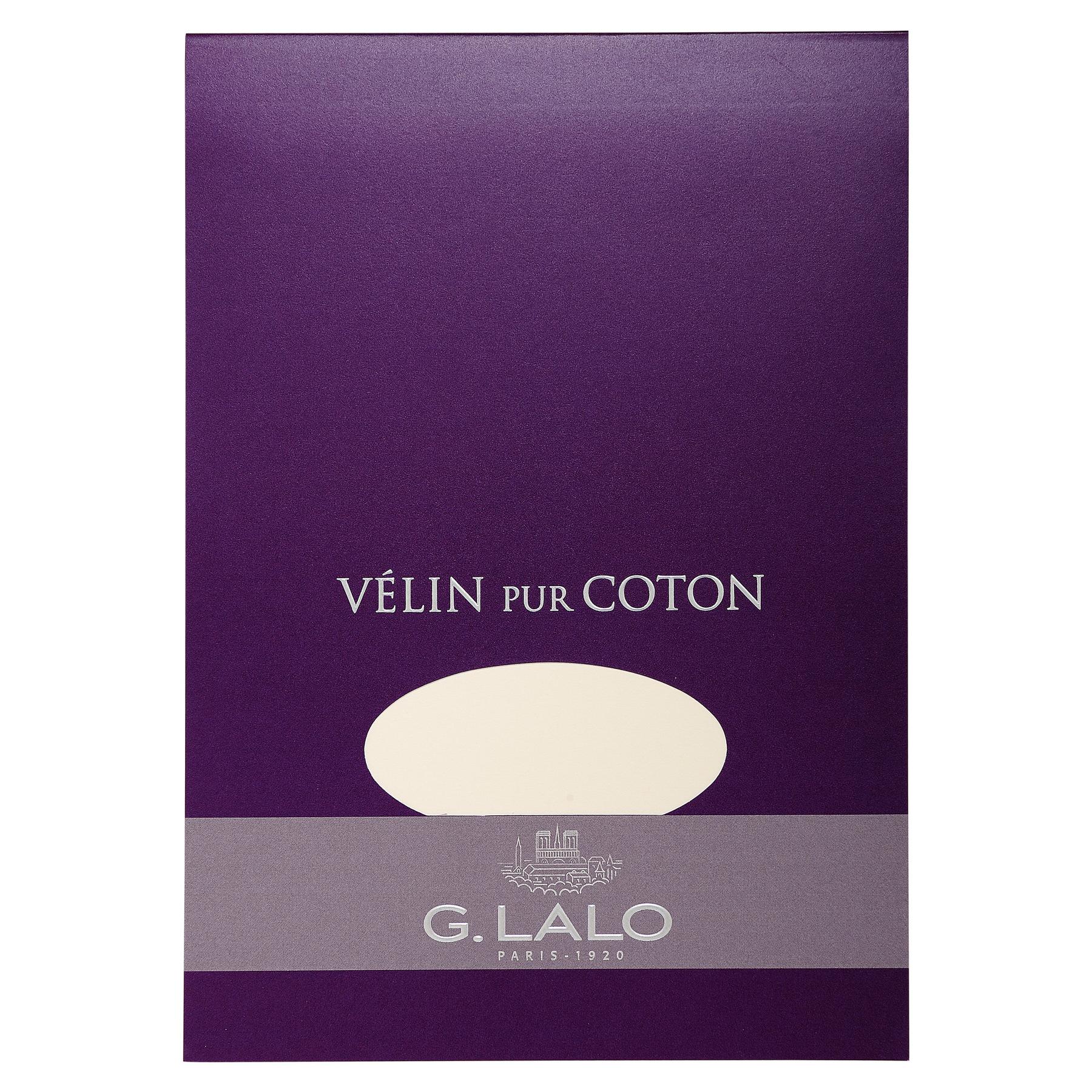 3140290110007 - 5 x Schreibblock Velin Pur Coton A5 125g qm 40 Blatt weiß