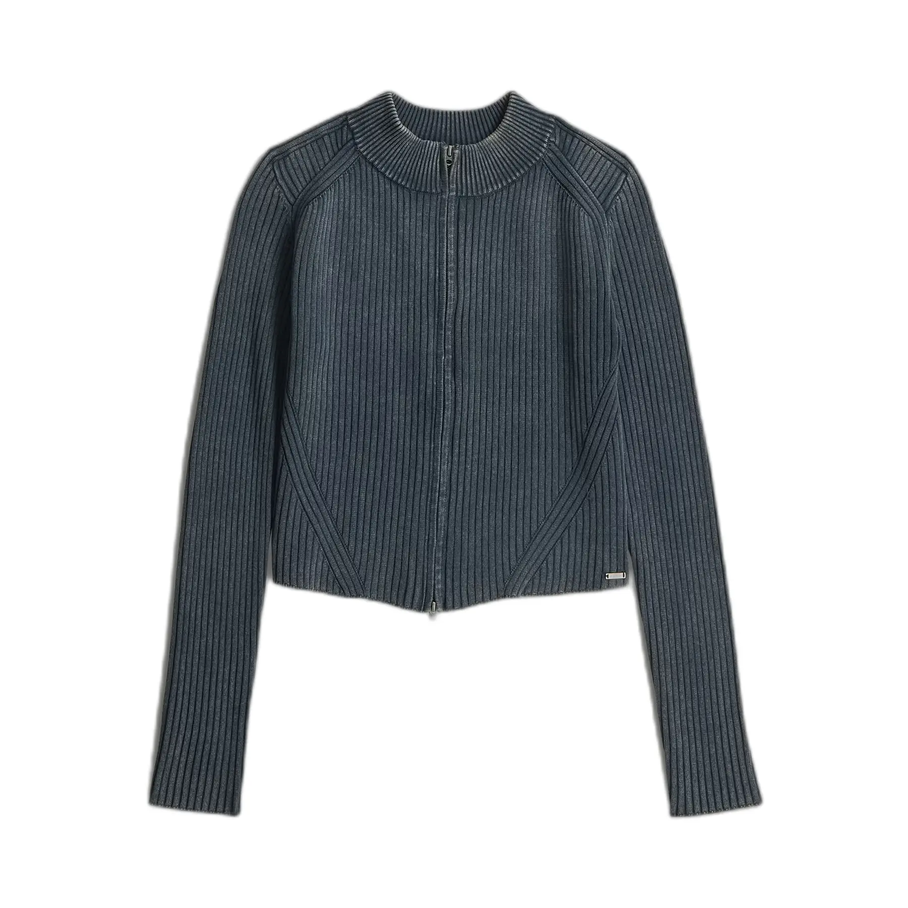 Felpa con zip intera donna  2 Way Washed Slim
