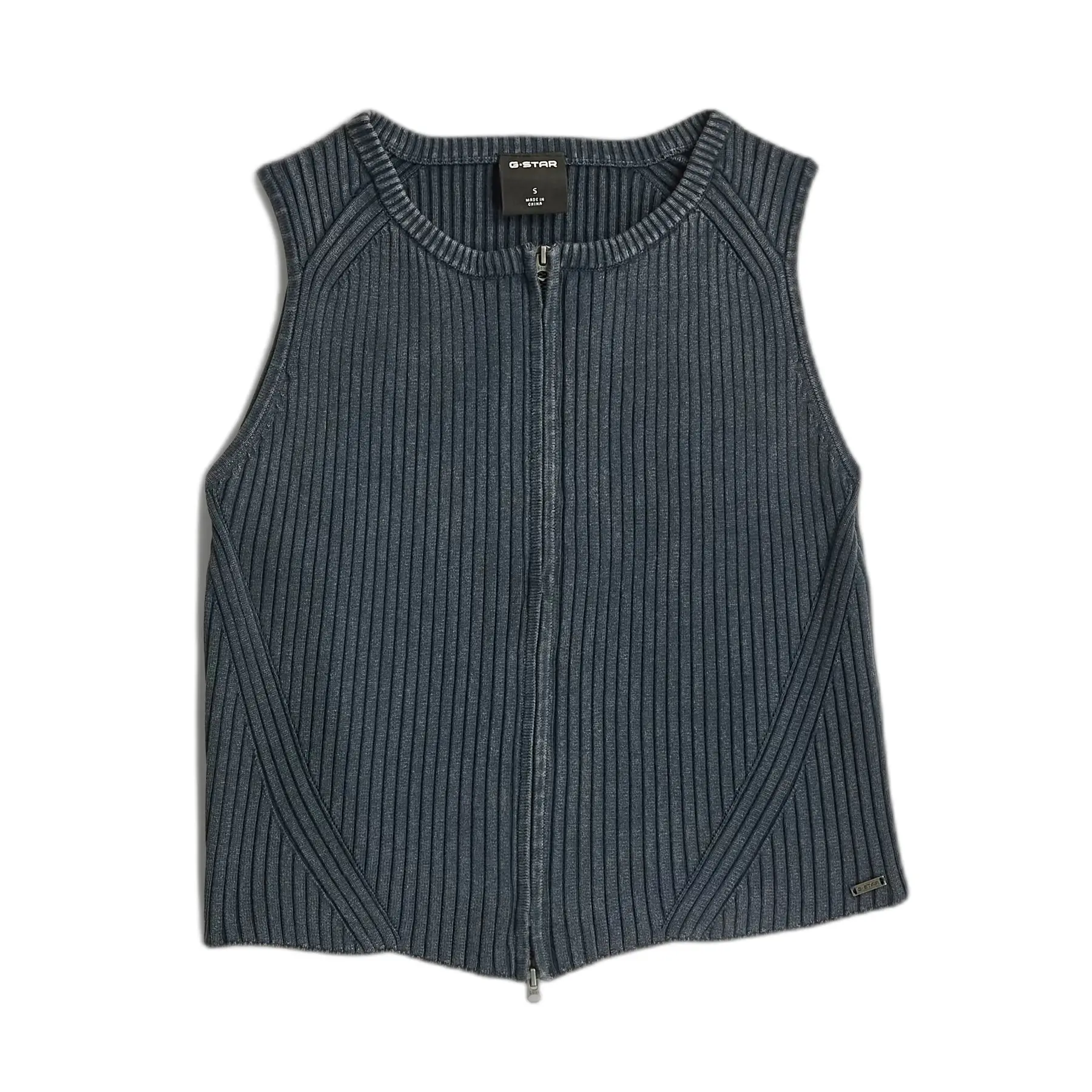 Pull mit vollem Reißverschluss ohne Ärmel Damen G-Star 2 Way Washed Slim