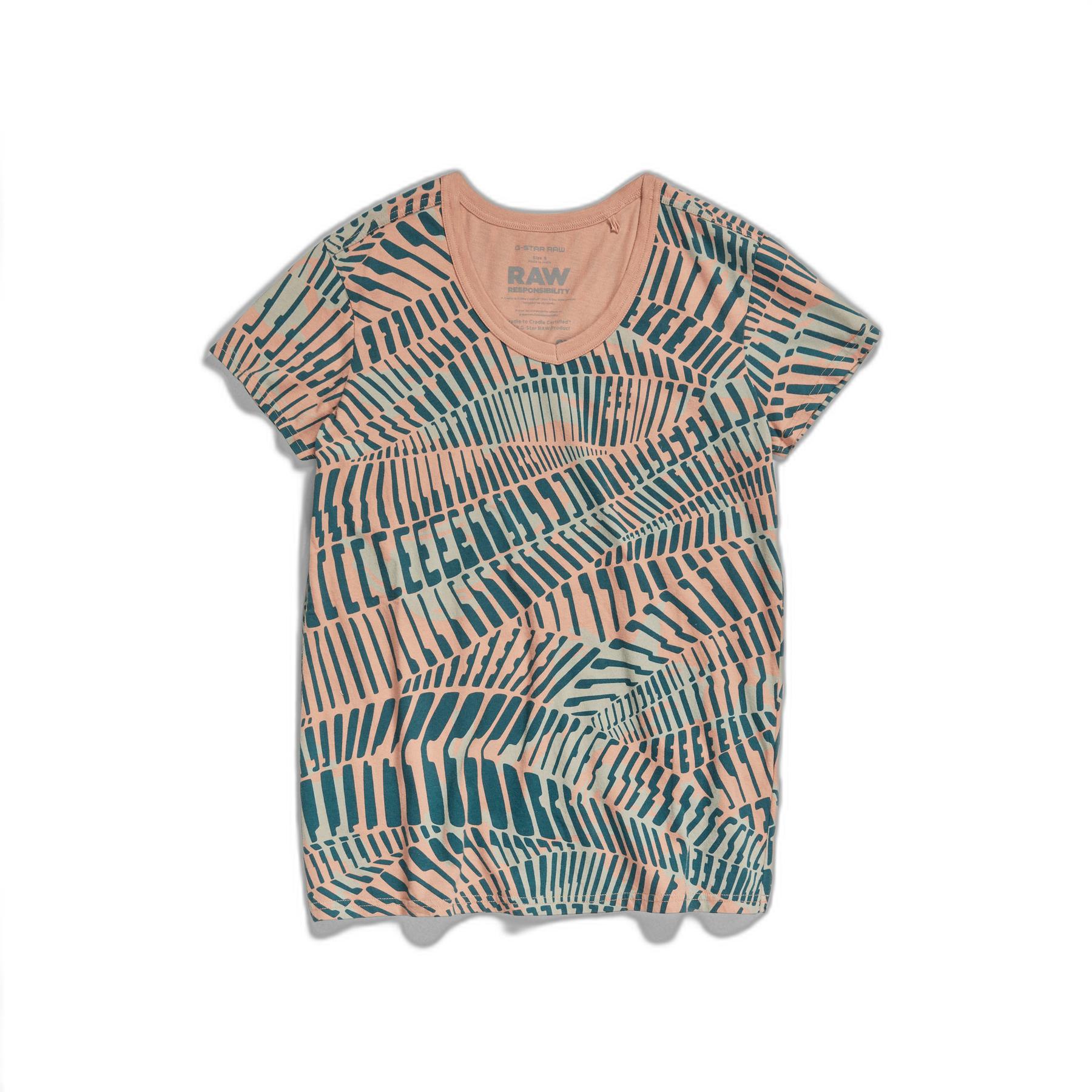 8719772902918 - Bedrucktes T-Shirt mit V-Ausschnitt Frau All over