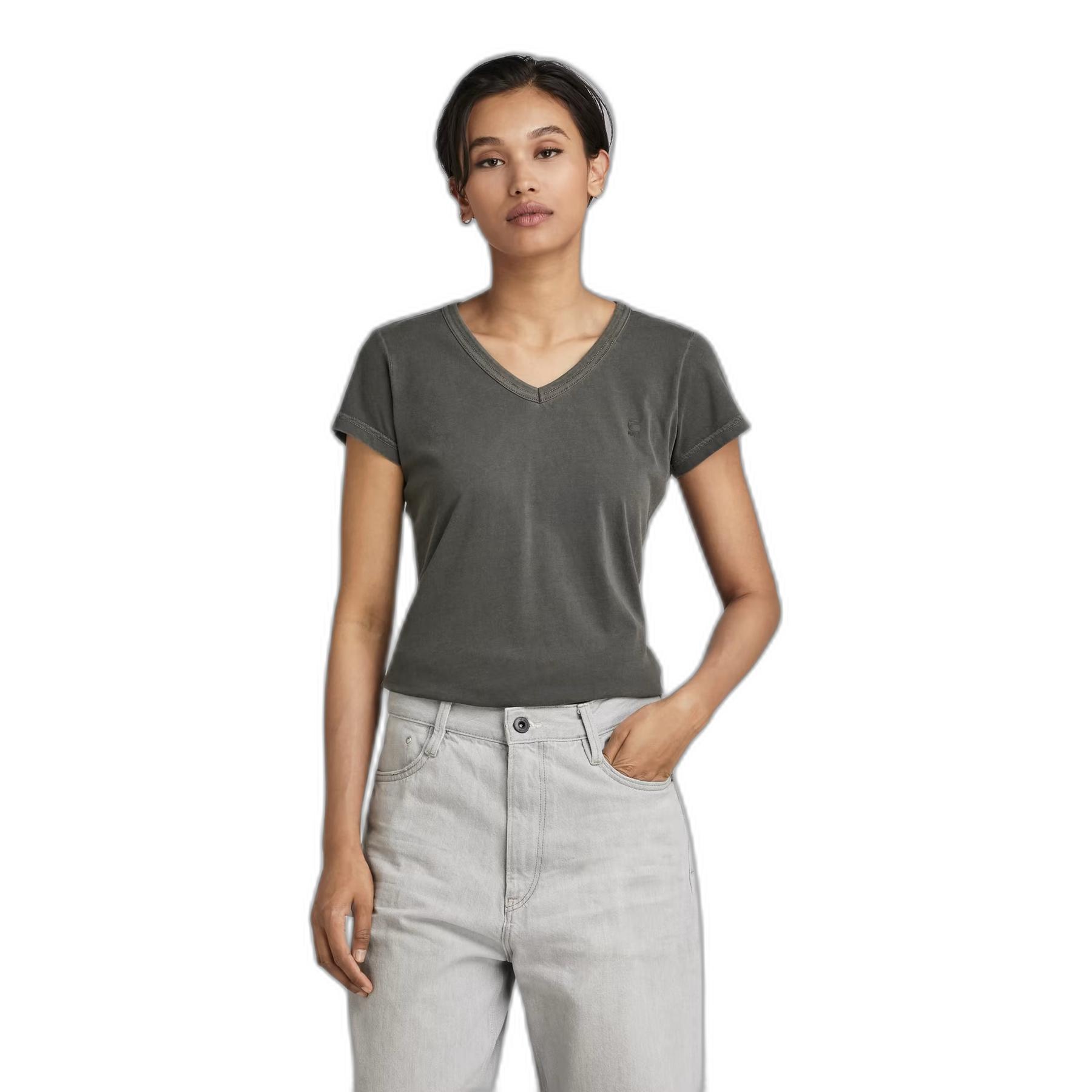 8720346264660 - Eyben Slim V-Neck Top - Grau - Damen