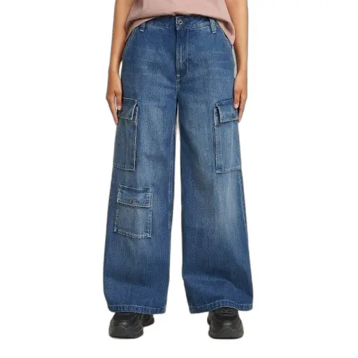 Pantaloni cargo da donna in denim  Mega