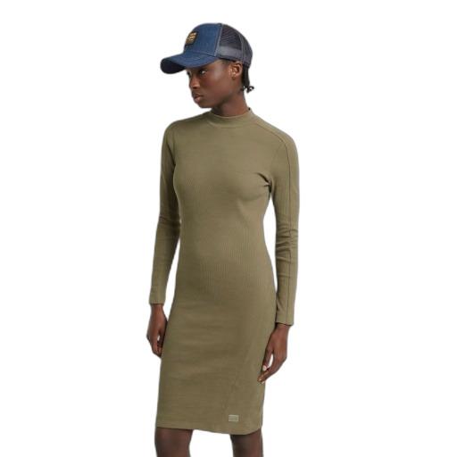 8720706165835 - Enganliegendes Kleid mit langen Ärmeln Damen Ergonomic Slim Rib