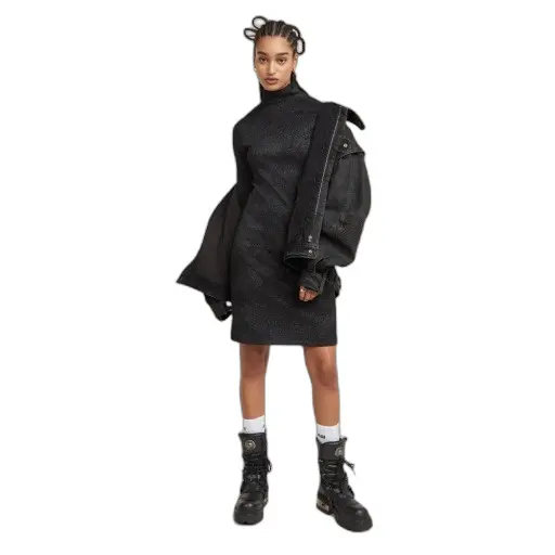 8720706449775 - Kurze Kleider für Frauen Coated Rib