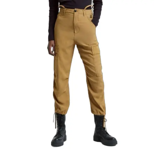 Pantaloni cargo corti con cordino donna