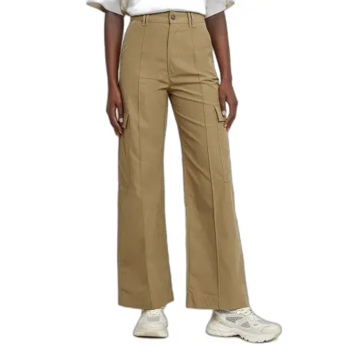Pantaloni cargo a vita alta da donna