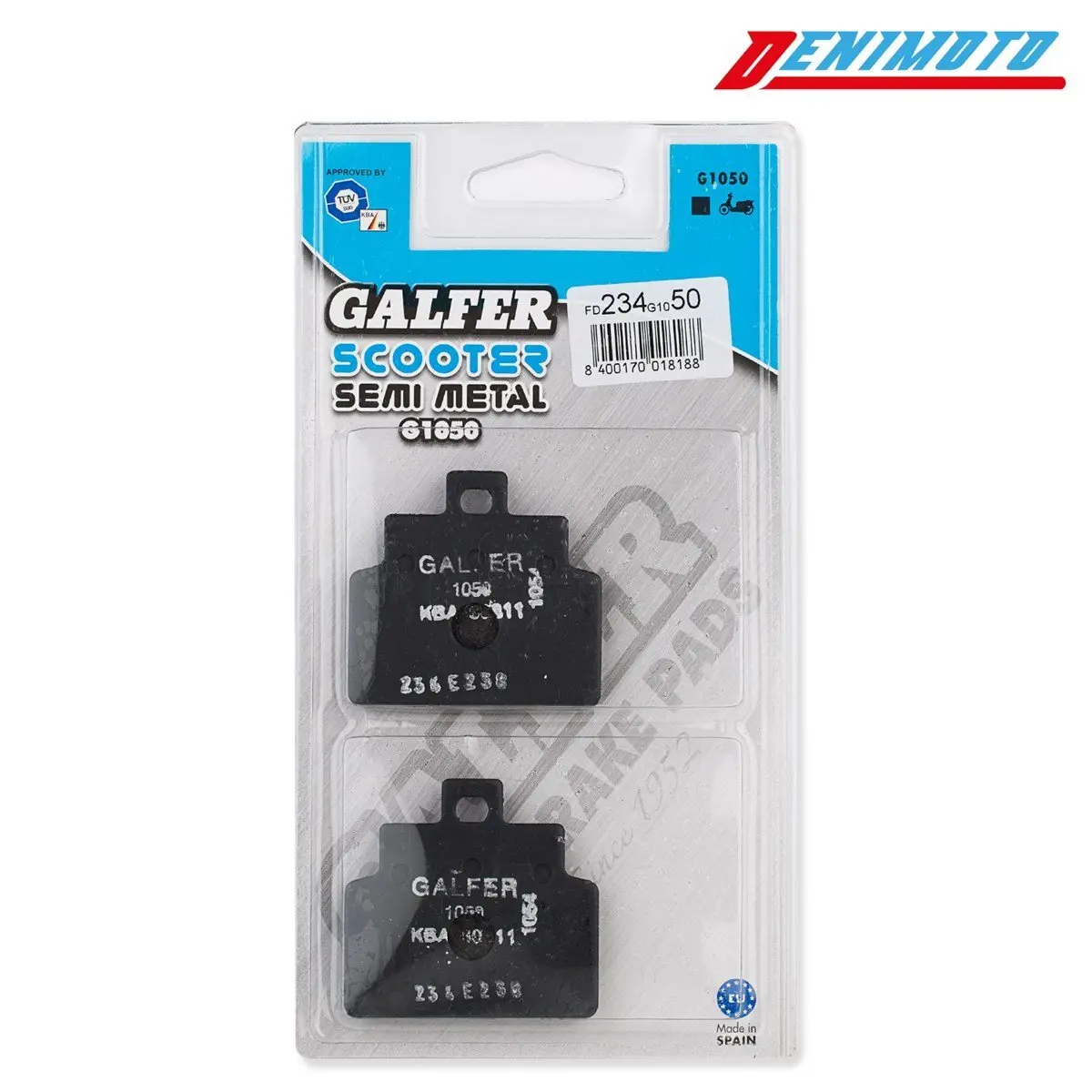 Organischer Motorradbremsbelag aus Halbmetall Galfer G1054 FD234