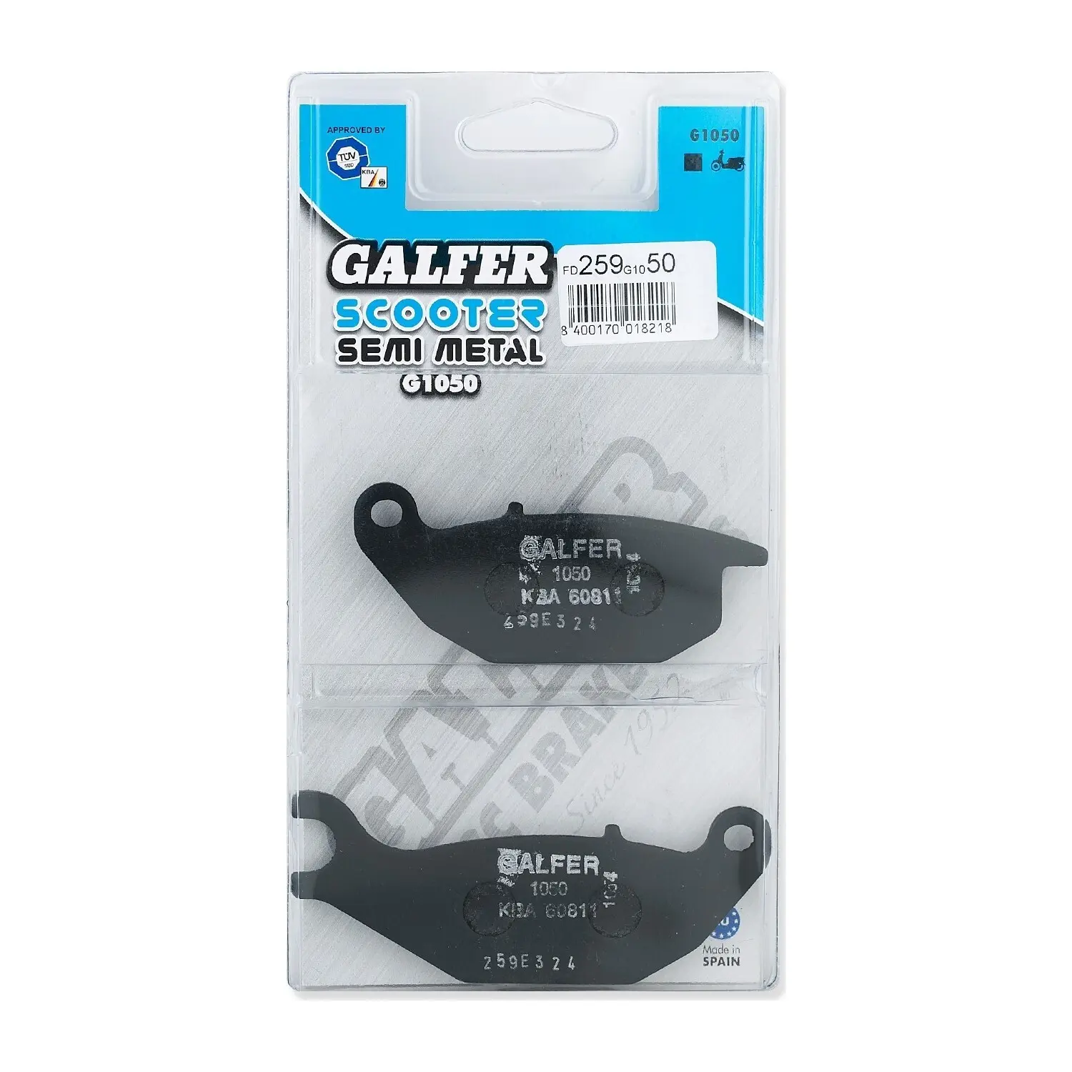 Motorrad-Bremsbelag aus Halbmetall Galfer G1050 FD259